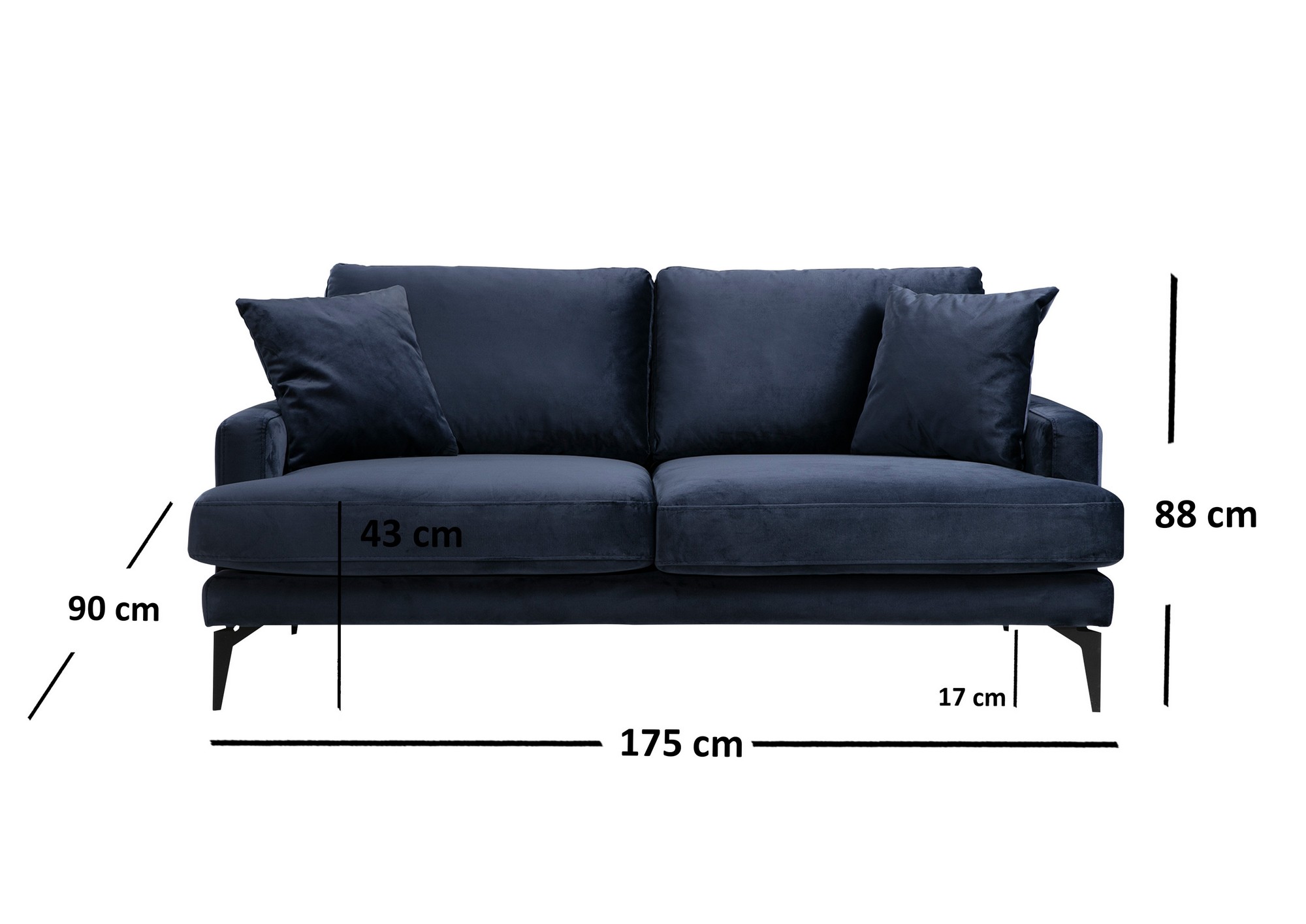 Papira 2-Sitzer Sofa Marineblau
