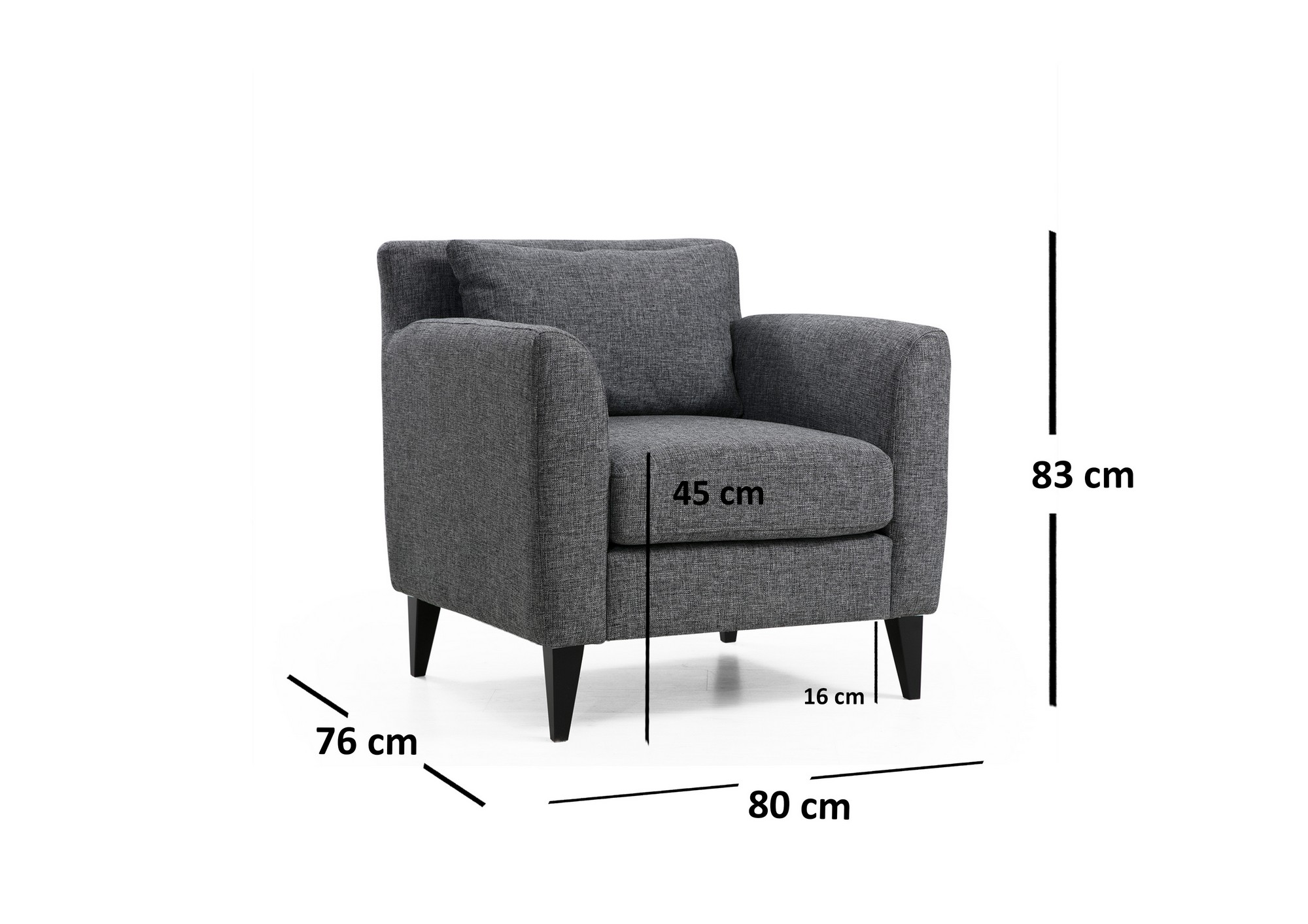 Nordic armchair Grey