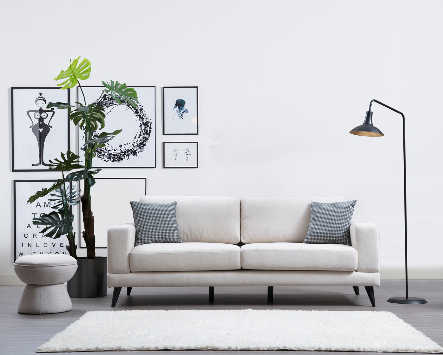 Nordic 3-Seater Sofa Beige