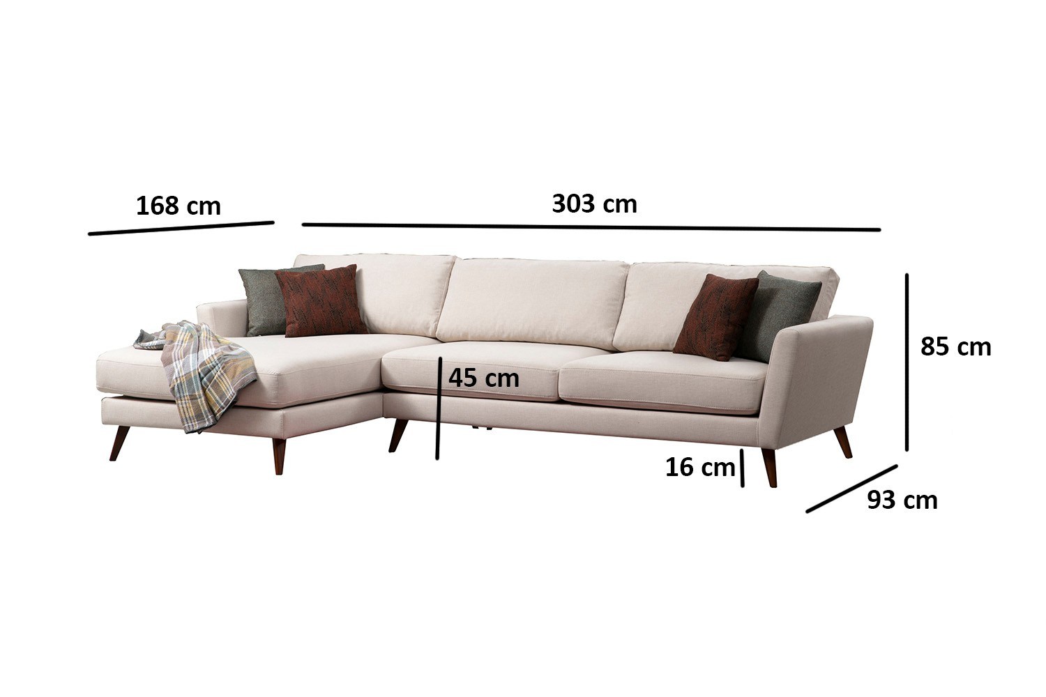 Mayorka Corner Sofa Left Beige