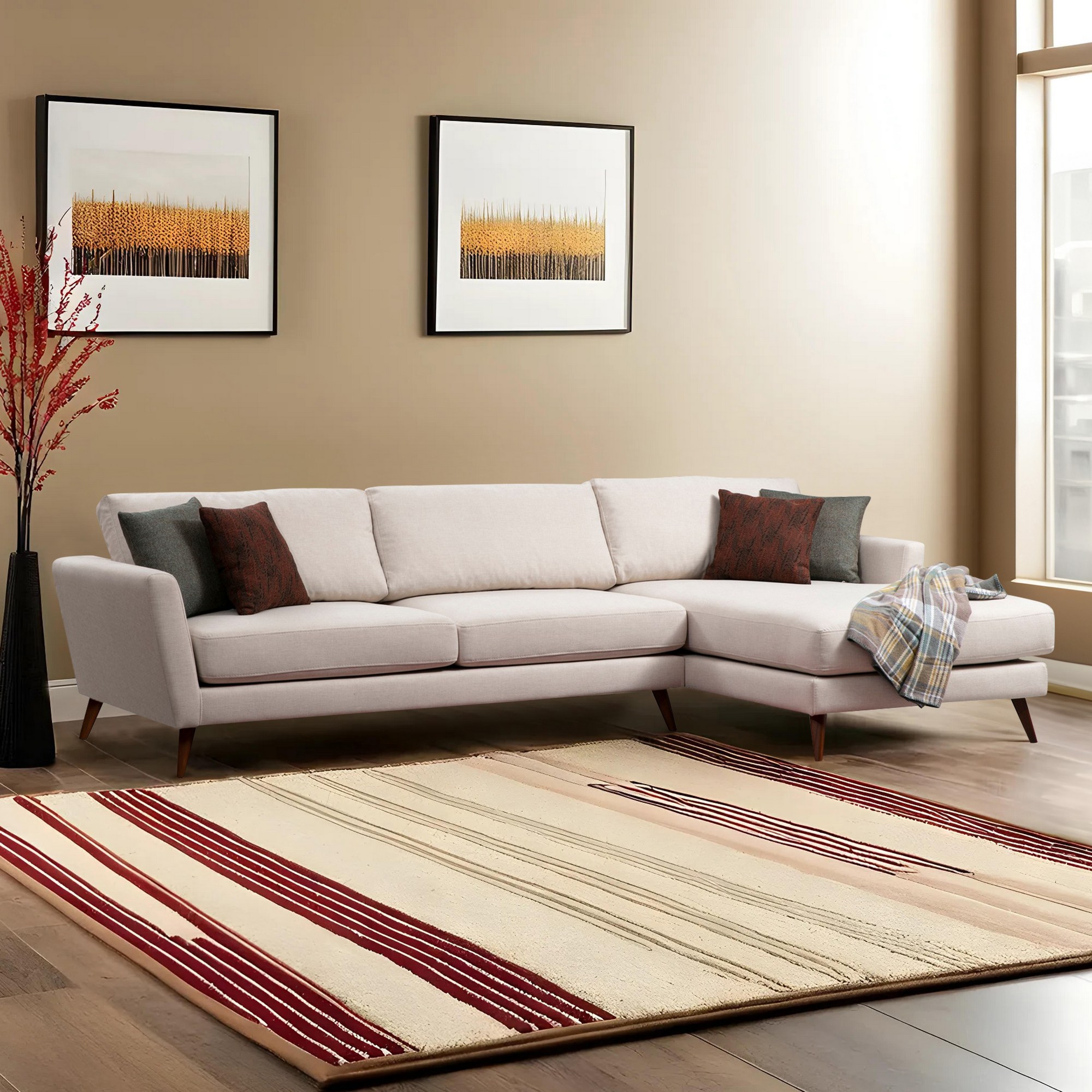 Mayorka Corner Sofa Right Beige