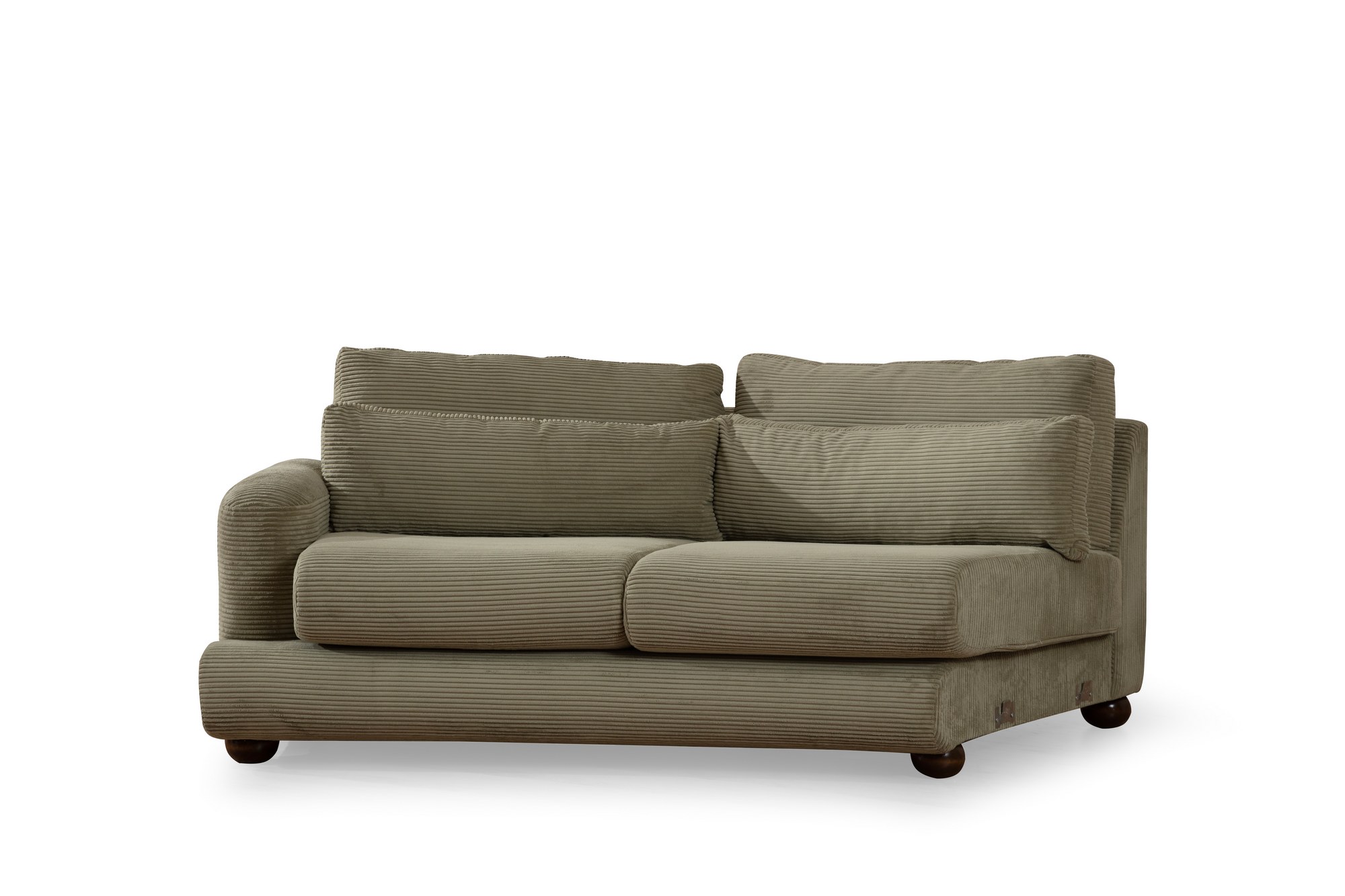River 4-seater corner sofa left green