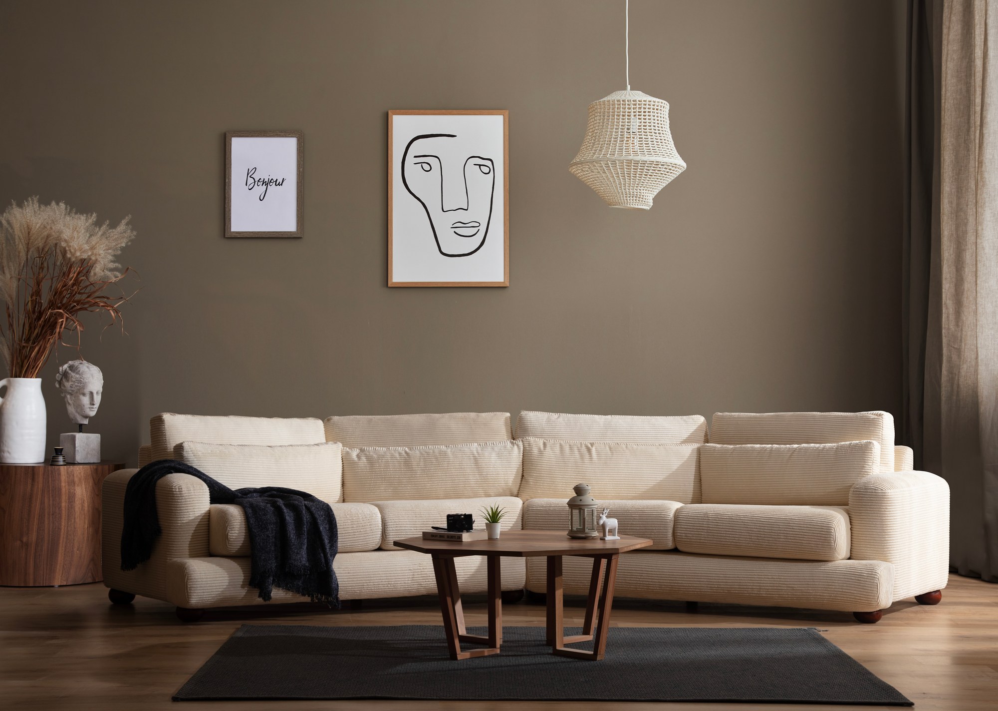 River 4-seater corner sofa Left Beige