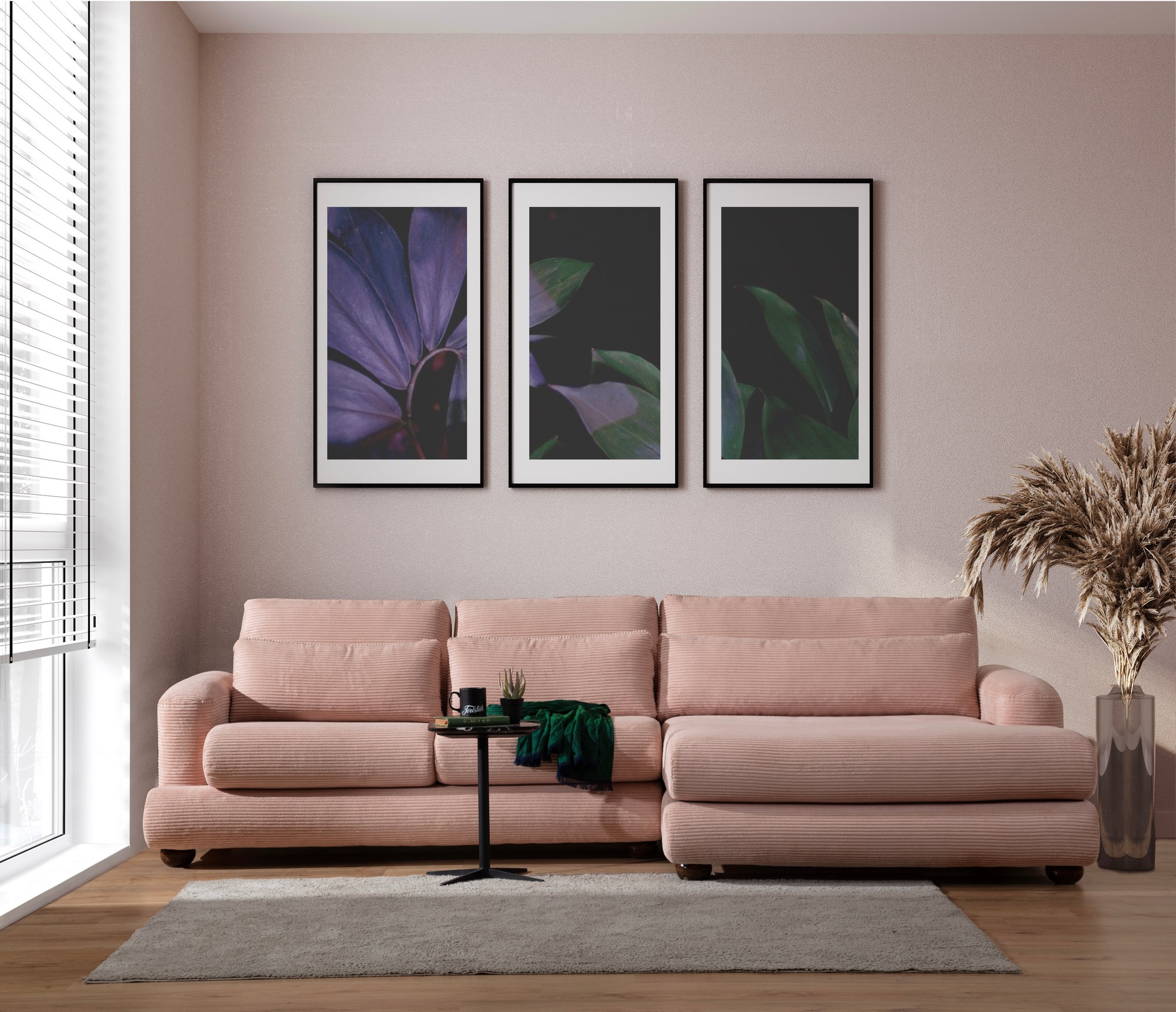 River corner sofa Right pink