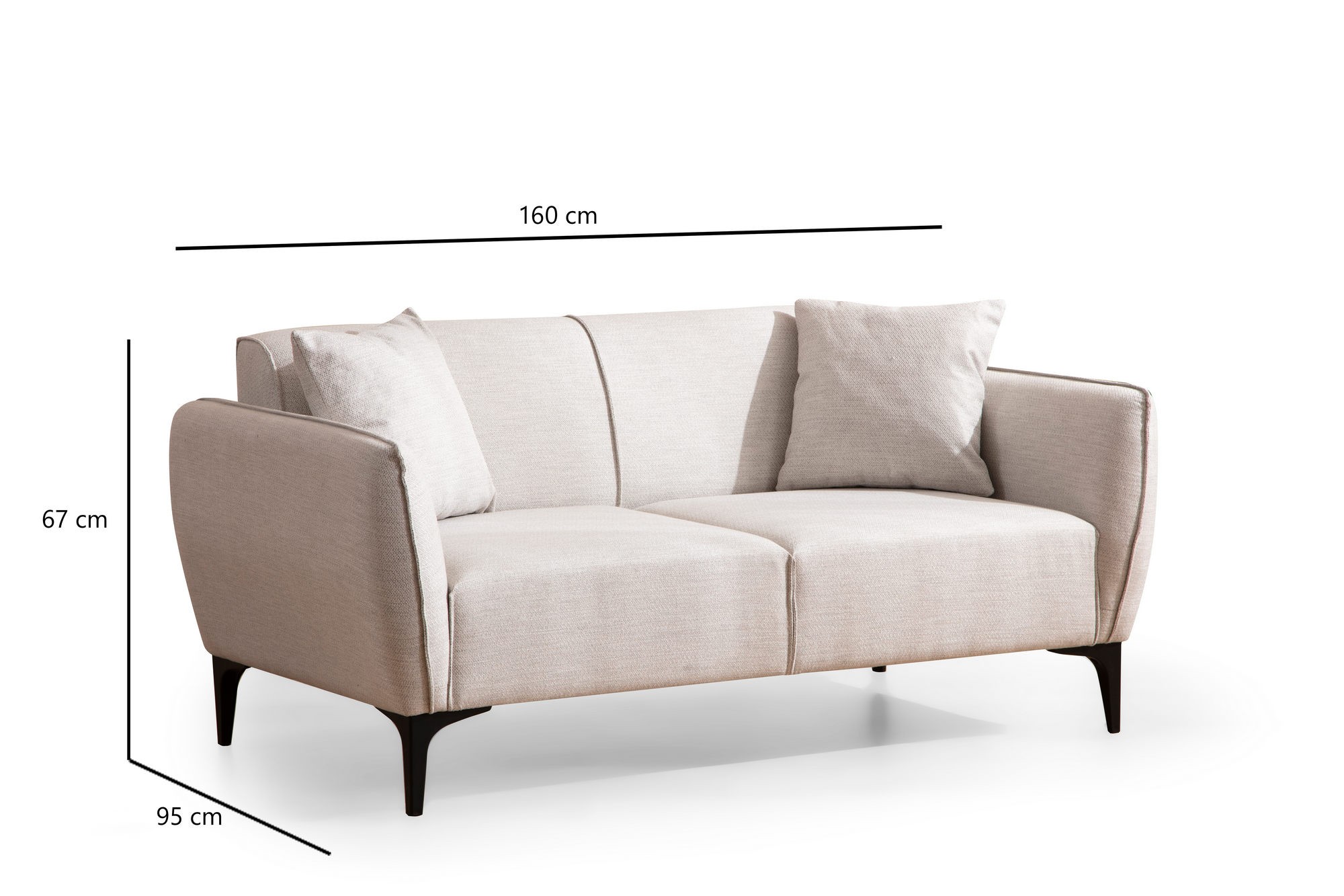 Belissimo 2-Sitzer Sofa Weiß