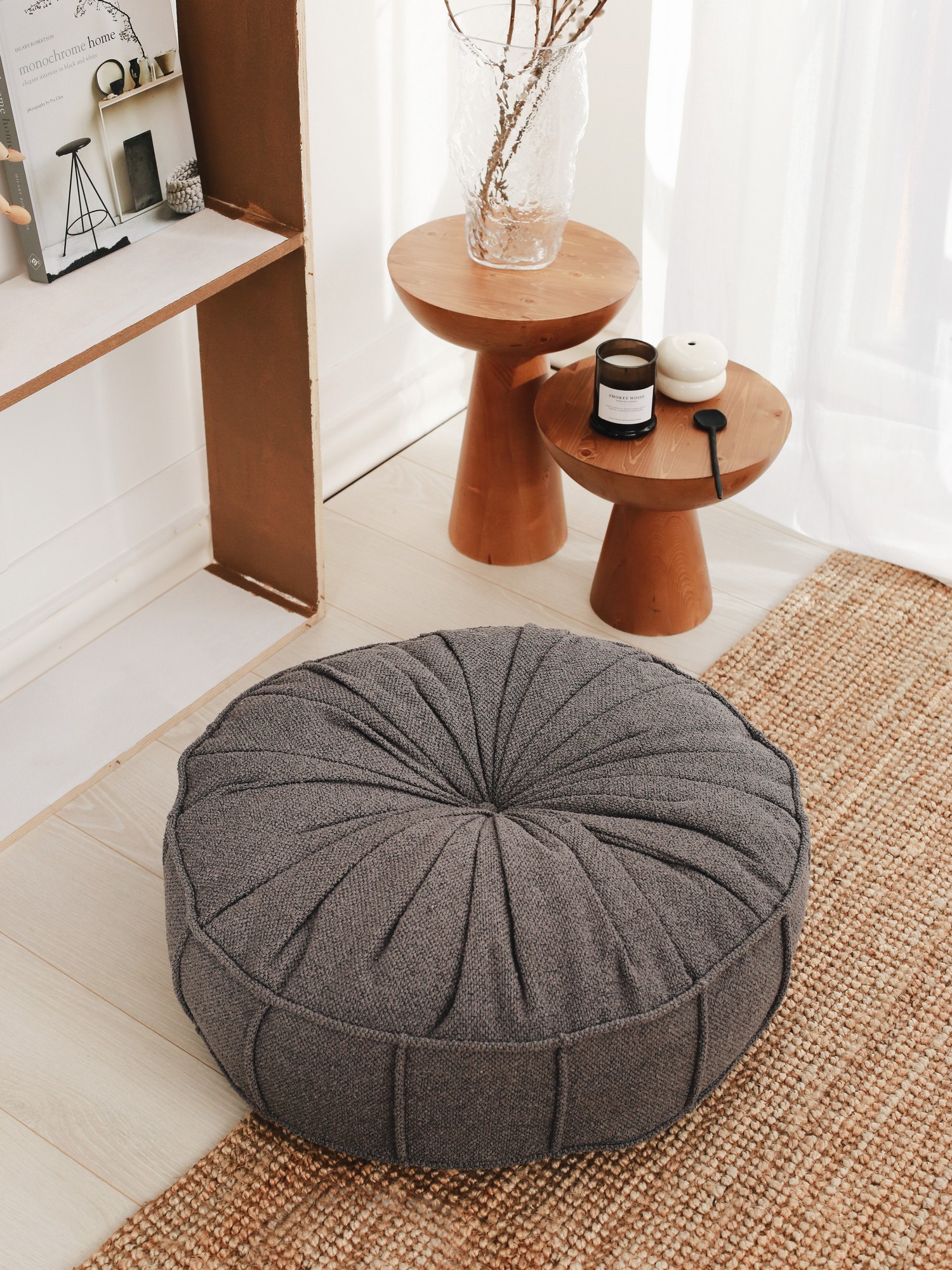 Cushion Teddy Fabric Anthracite