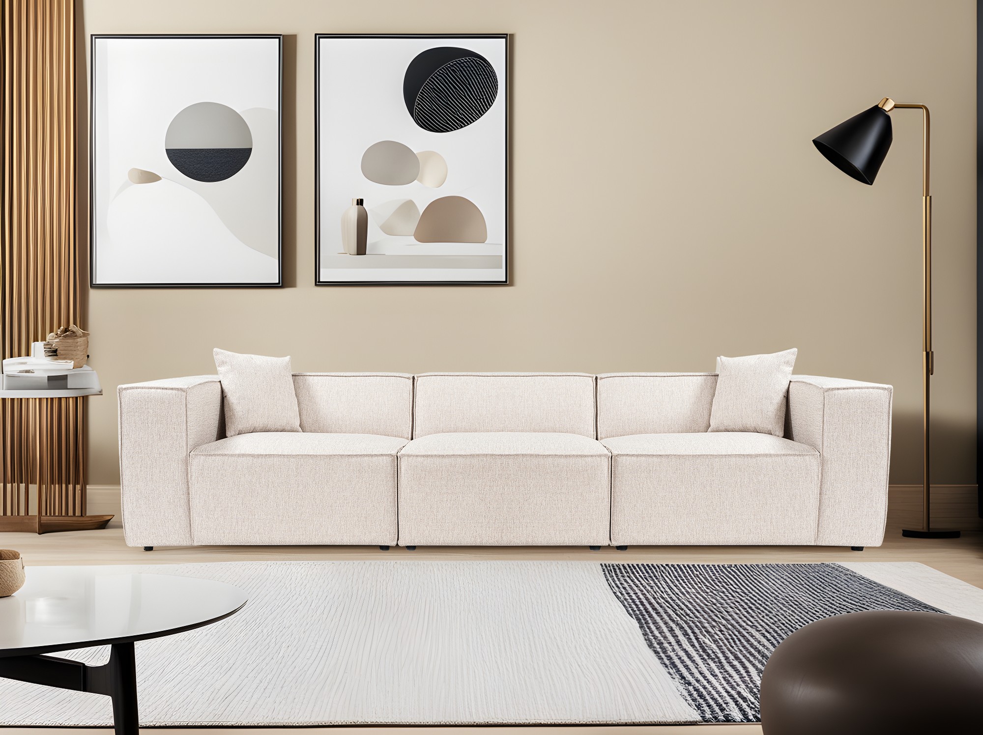 Lora 3-seater sofa Light brown