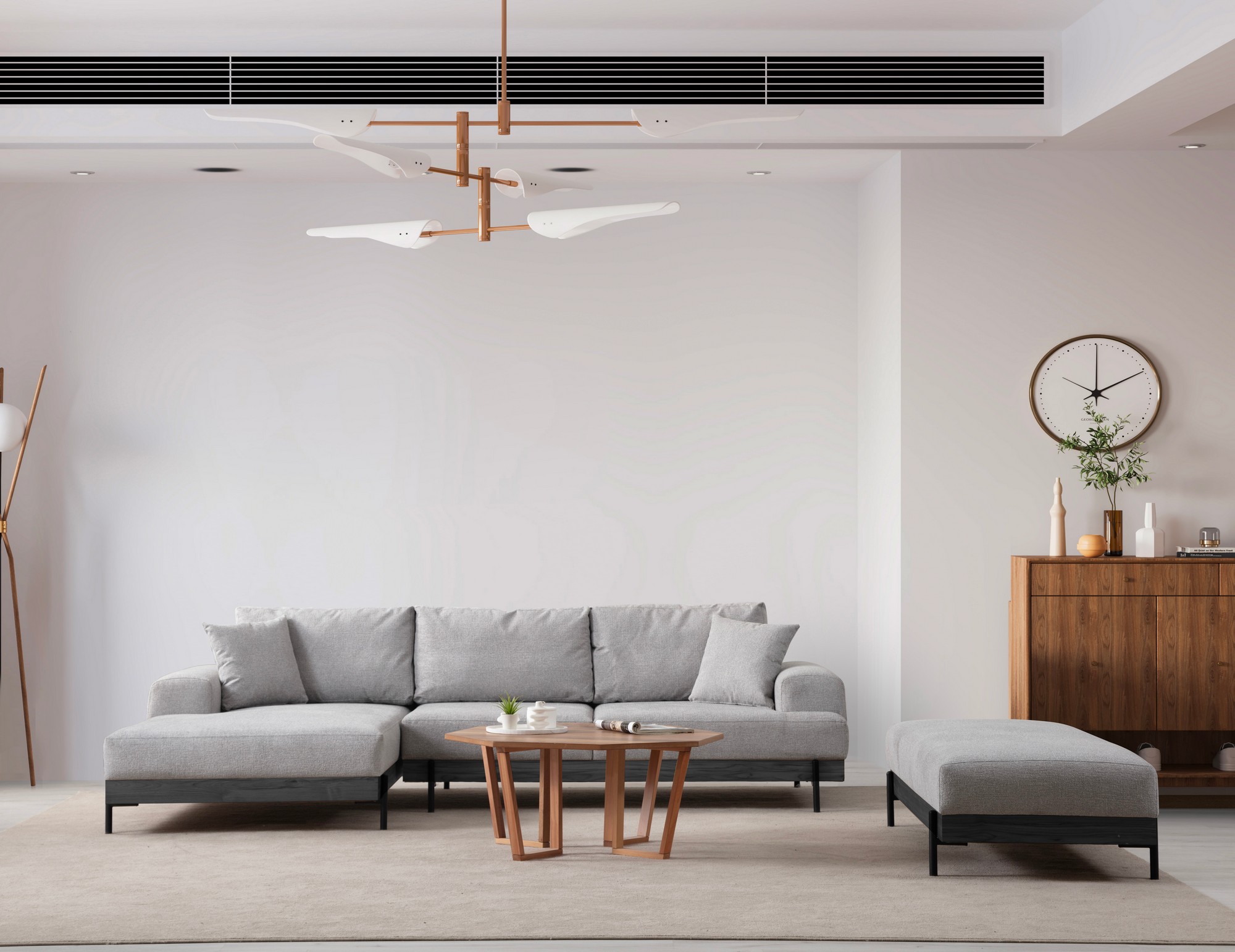 Eti Black Corner Sofa Left Grey