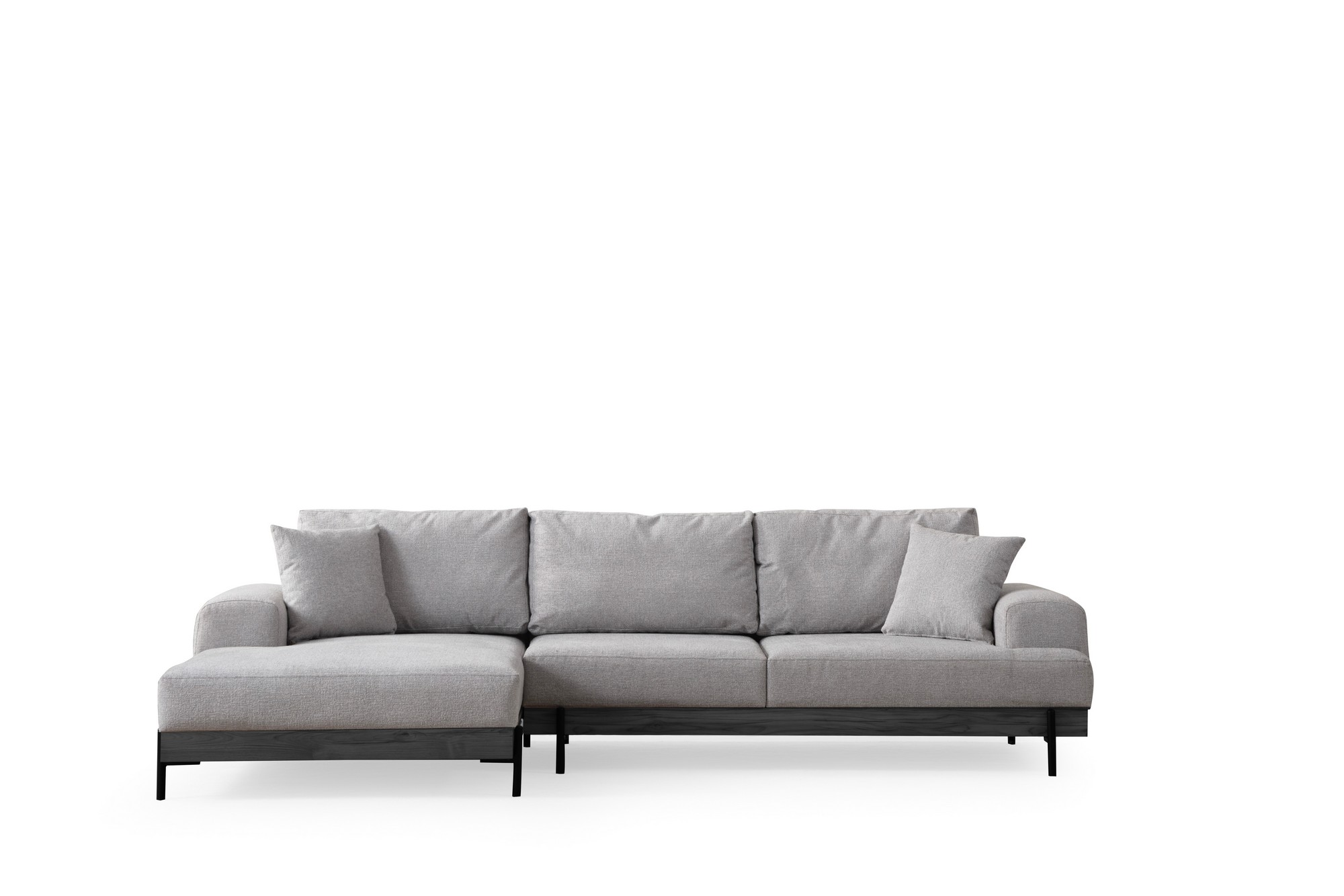 Eti Black Corner Sofa Left Grey