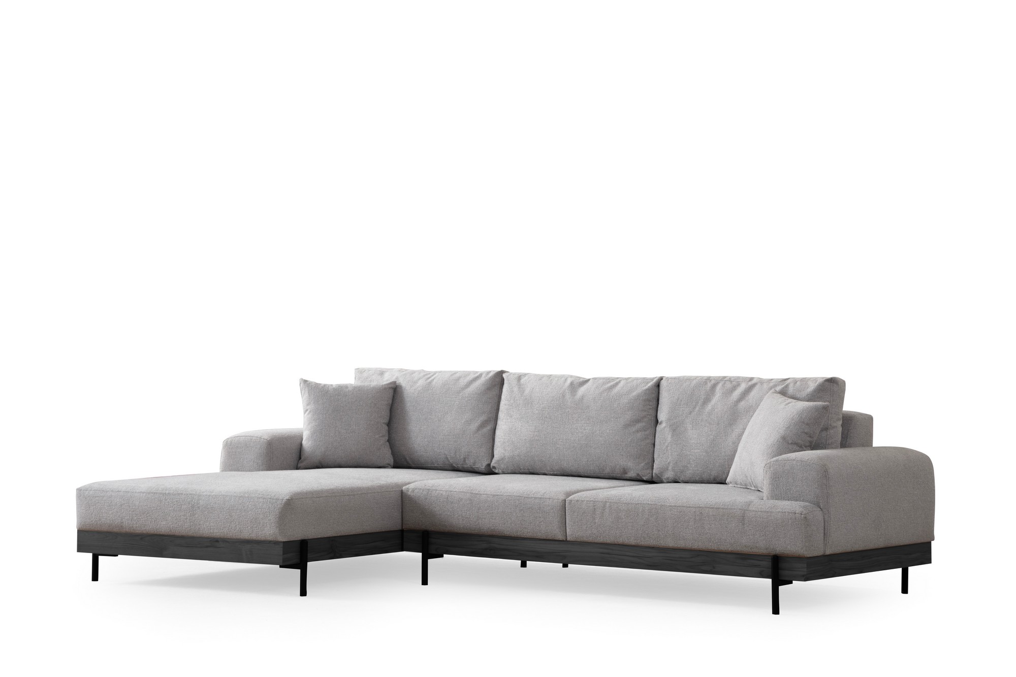 Eti Black Ecksofa Links Grau