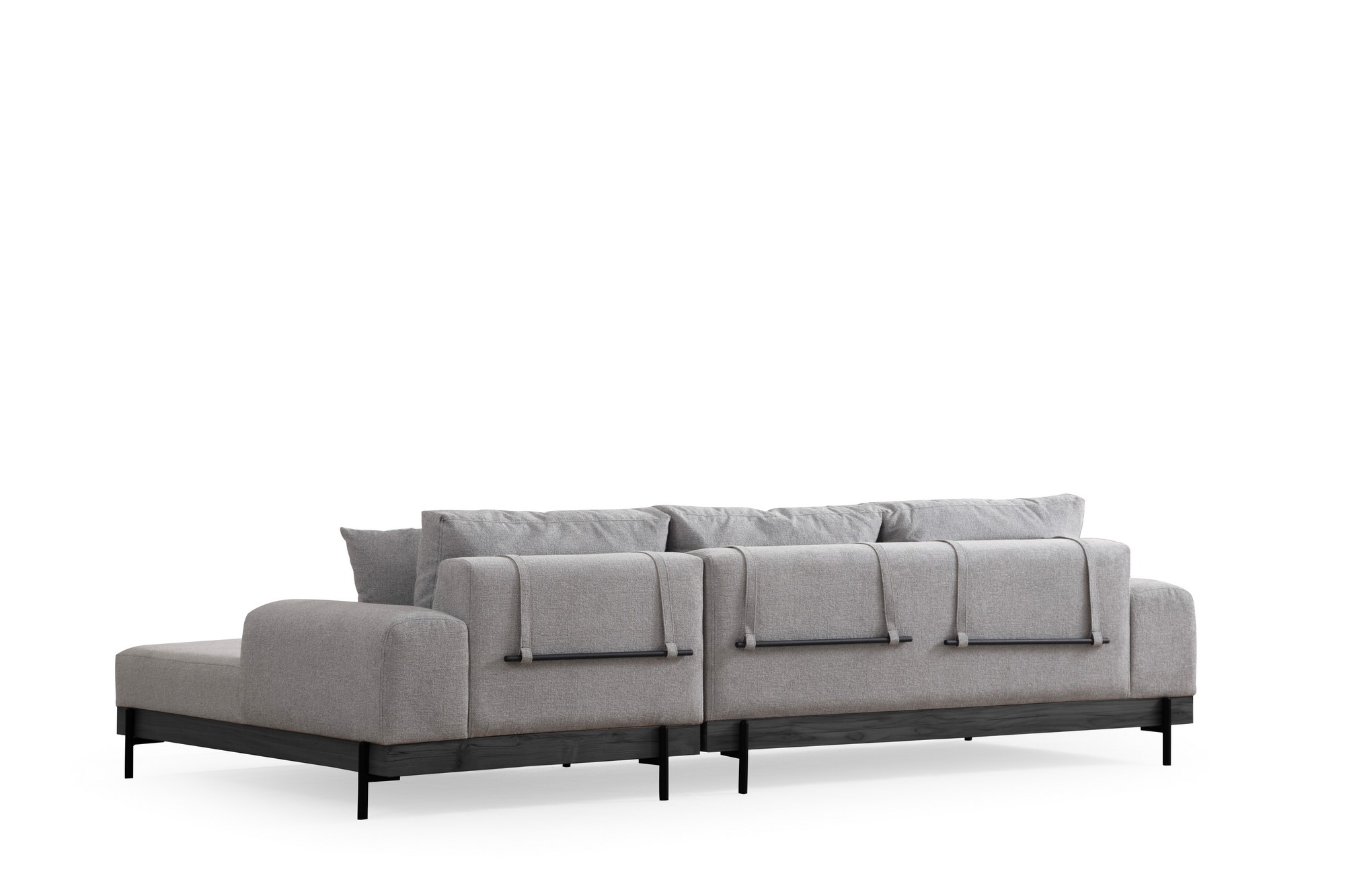 Eti Black Right Chaise Lounge Sofa Gray