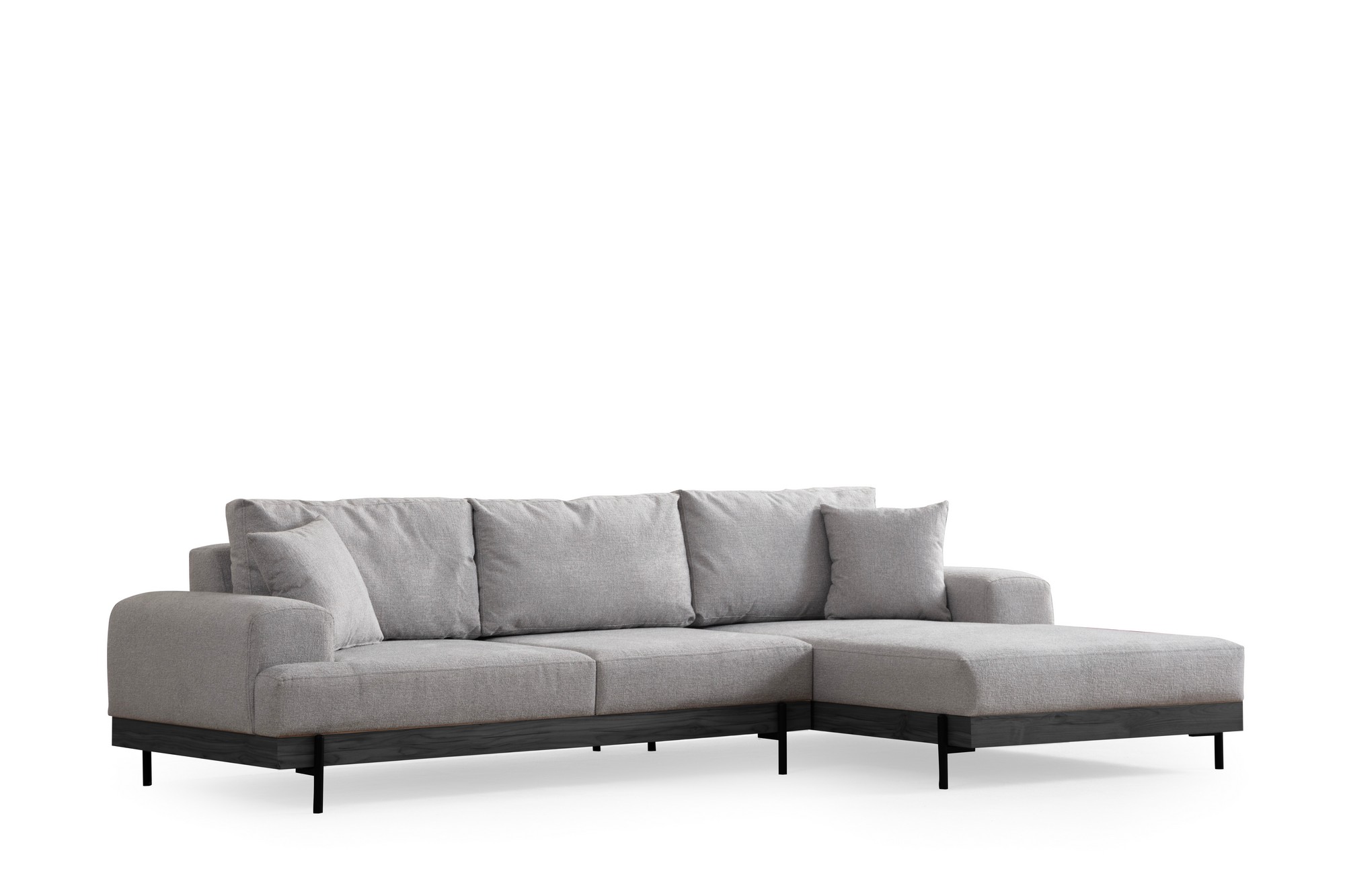 Eti Black Ecksofa Rechts Grau