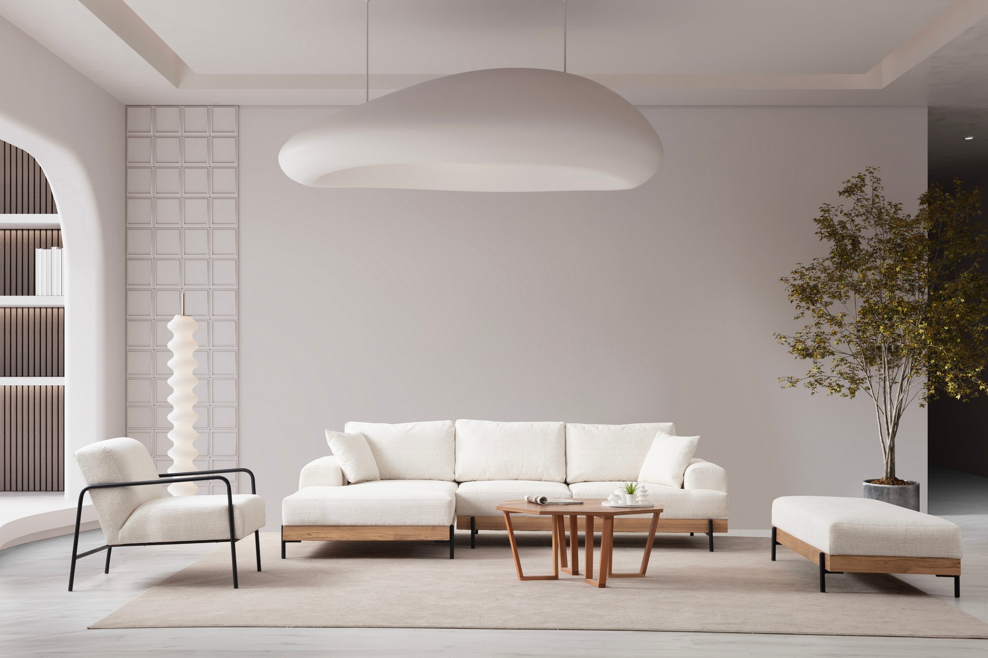 Eti Corner Sofa Left White