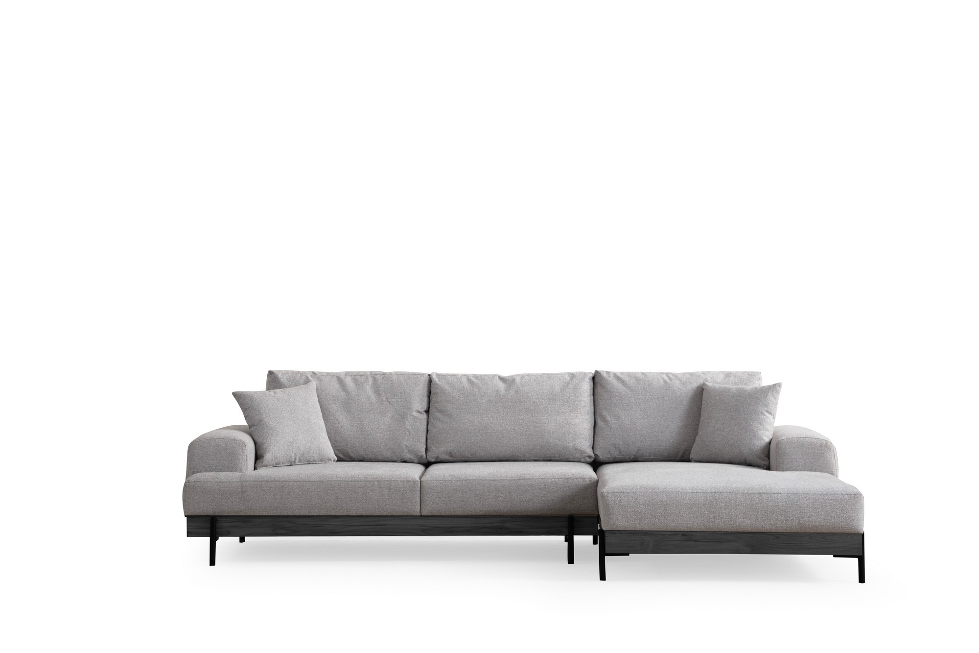 Eti Black Right Chaise Lounge Sofa Gray