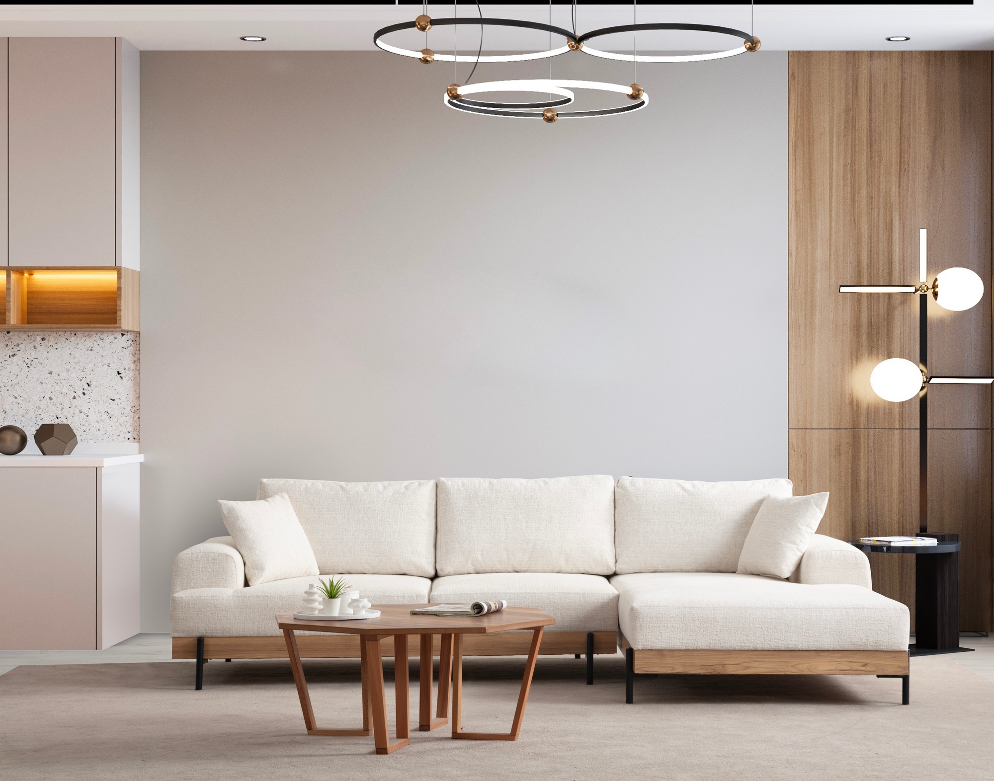 Eti Corner Sofa Right White