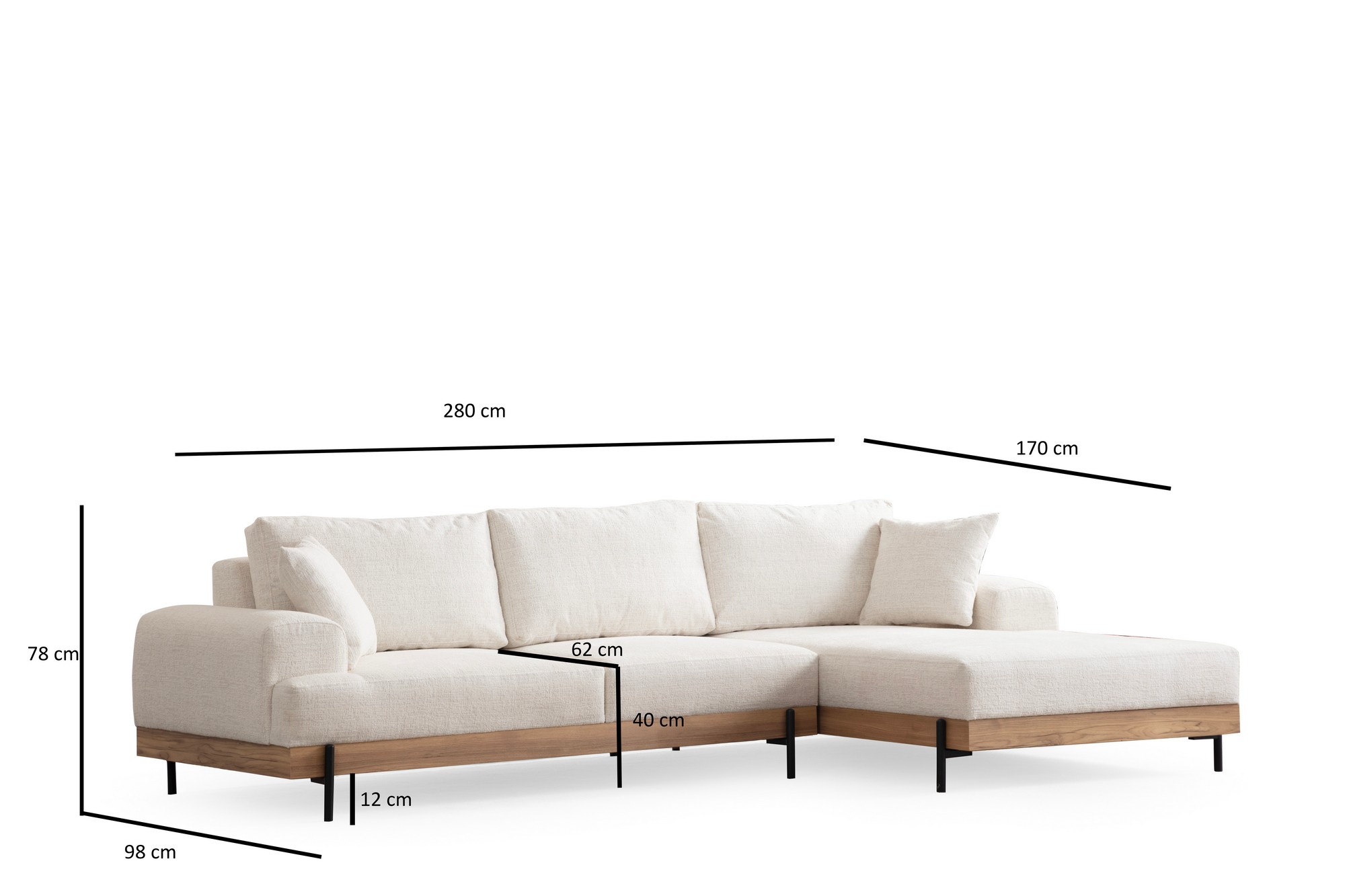 Eti Corner Sofa Right White