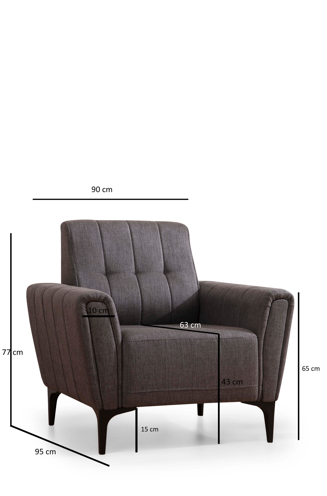 Hamlet 1-seater sofa dark grey
