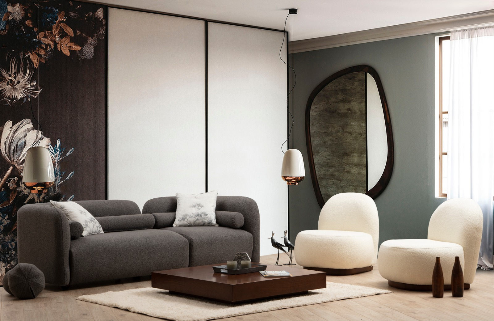 Victoria 3-seater sofa grey