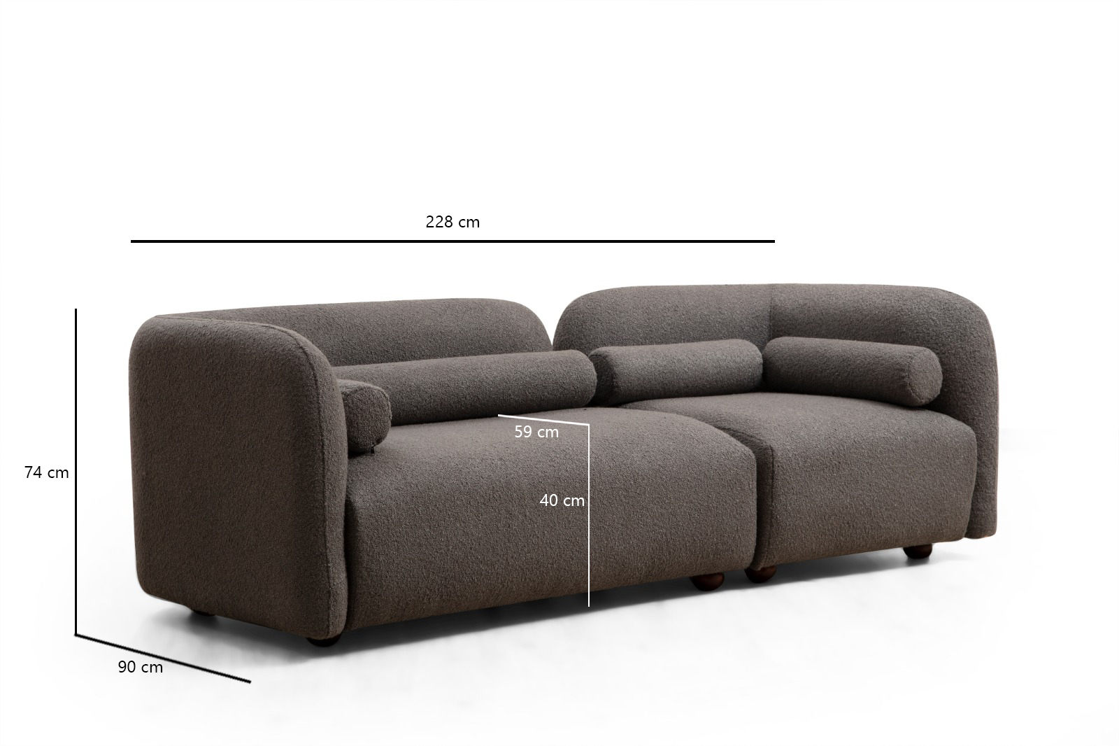 Victoria 3-seater sofa grey
