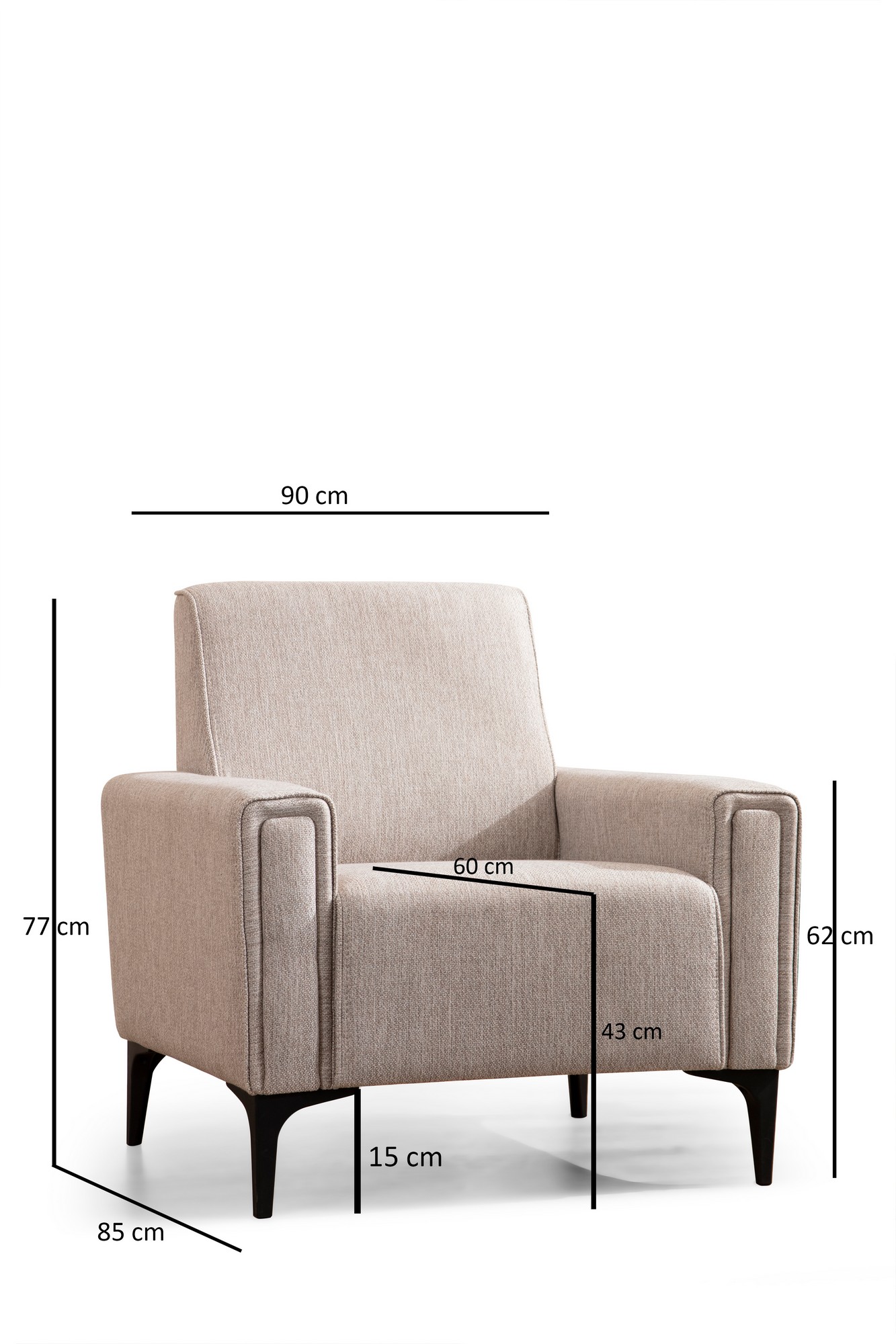 Horizon 1-Seater Sofa Light Brown