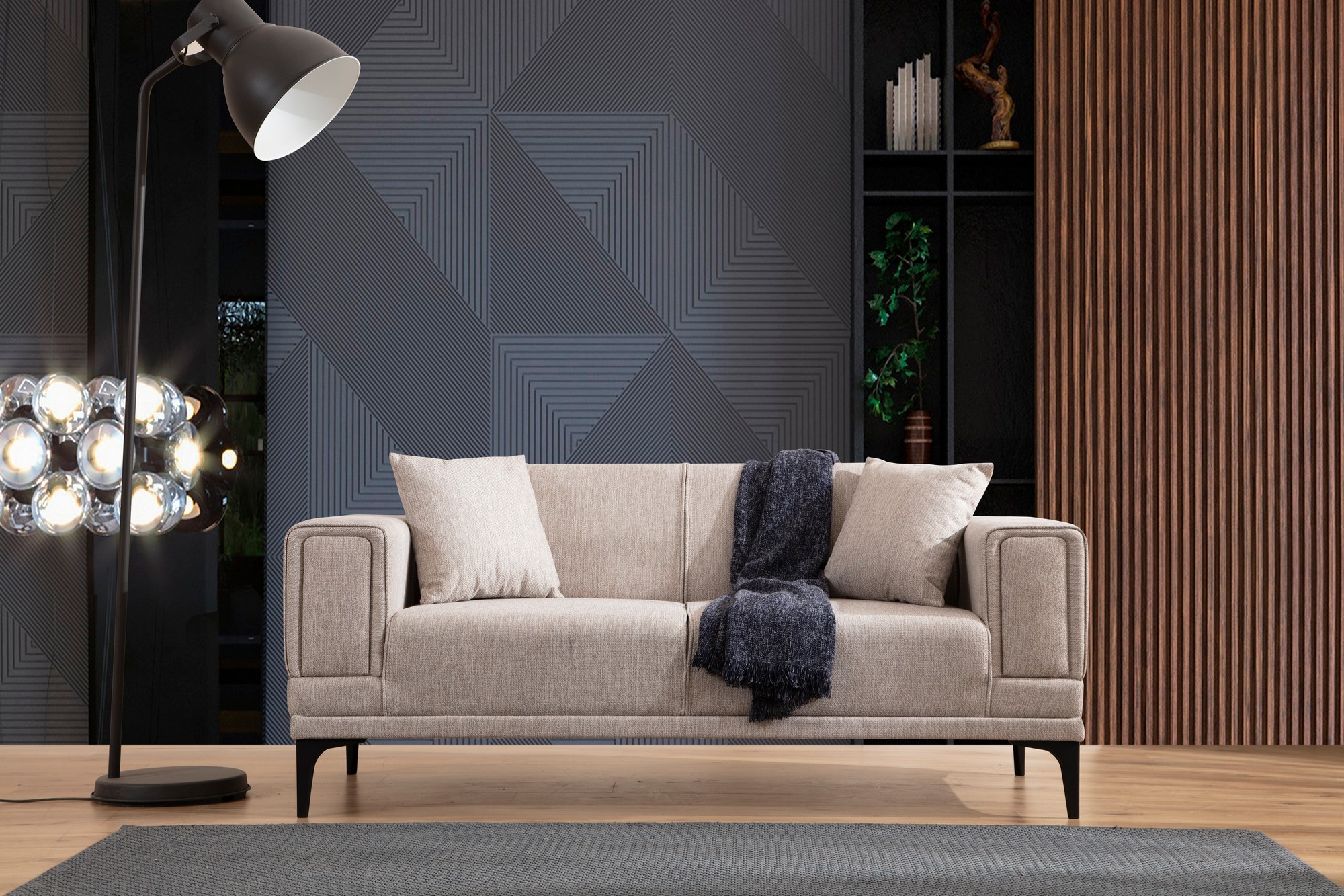 Horizon 2-seater sofa light brown
