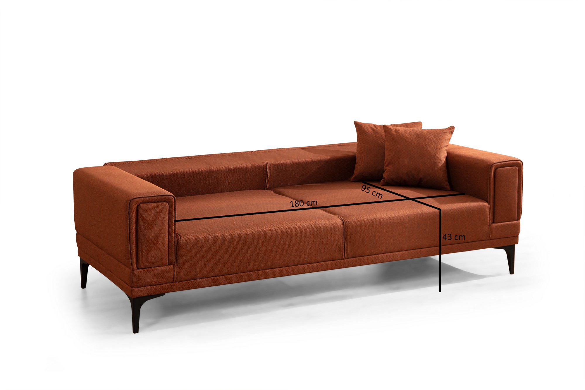 Horizon 3-Sitzer Schlafsofa Rot