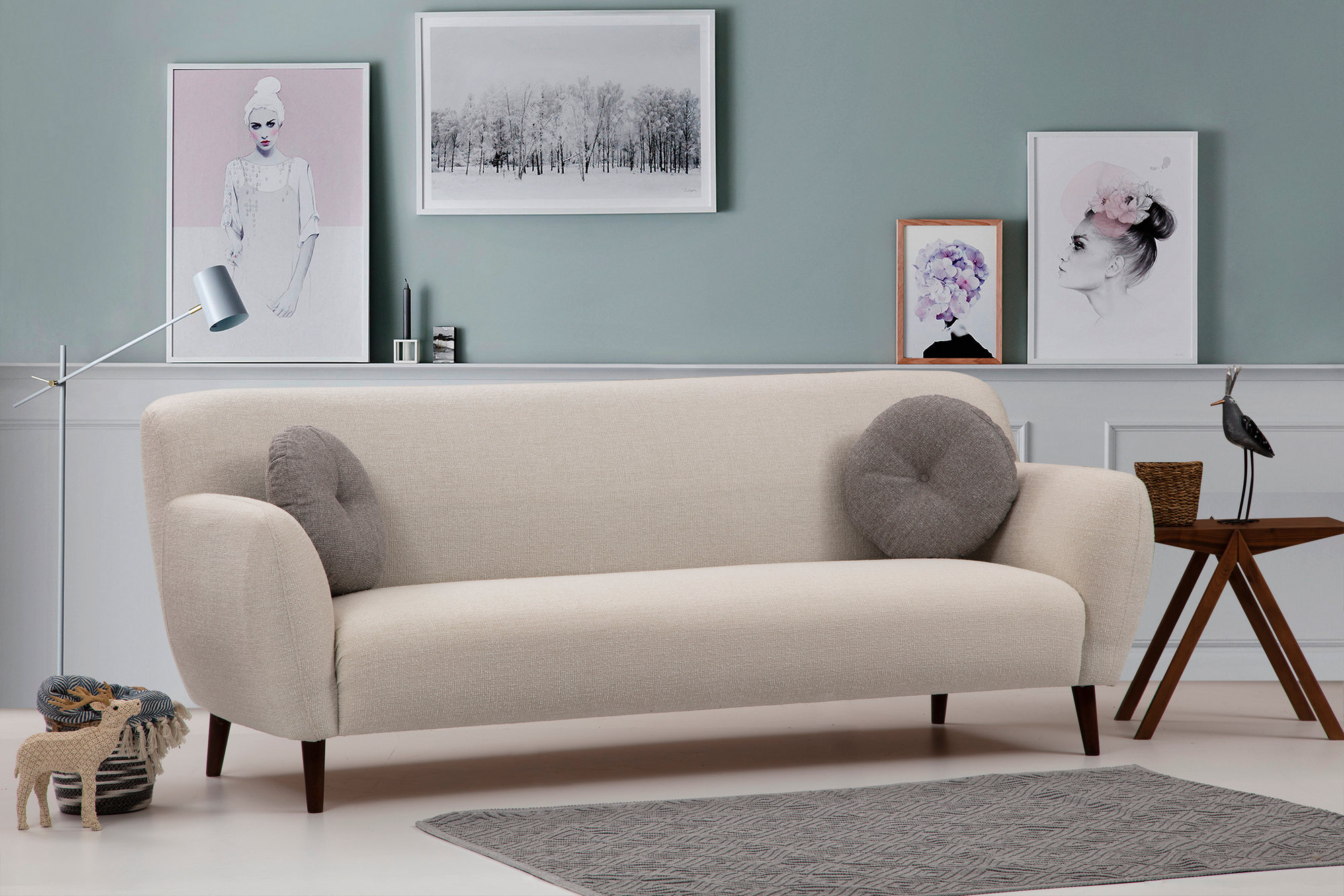 Enna 3-Sitzer Sofa Beige