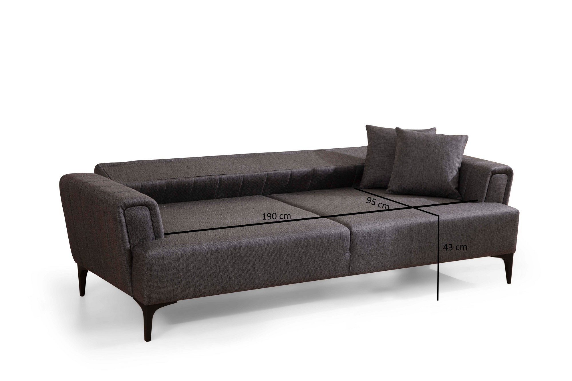 Hamlet 3-seater sofa bed Dark Grey