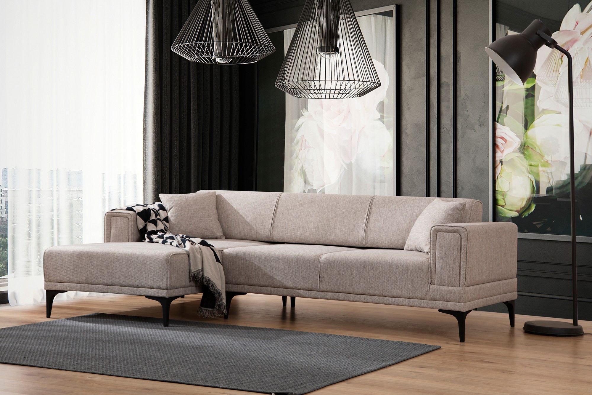 Horizon Ecksofa Links Hellbraun
