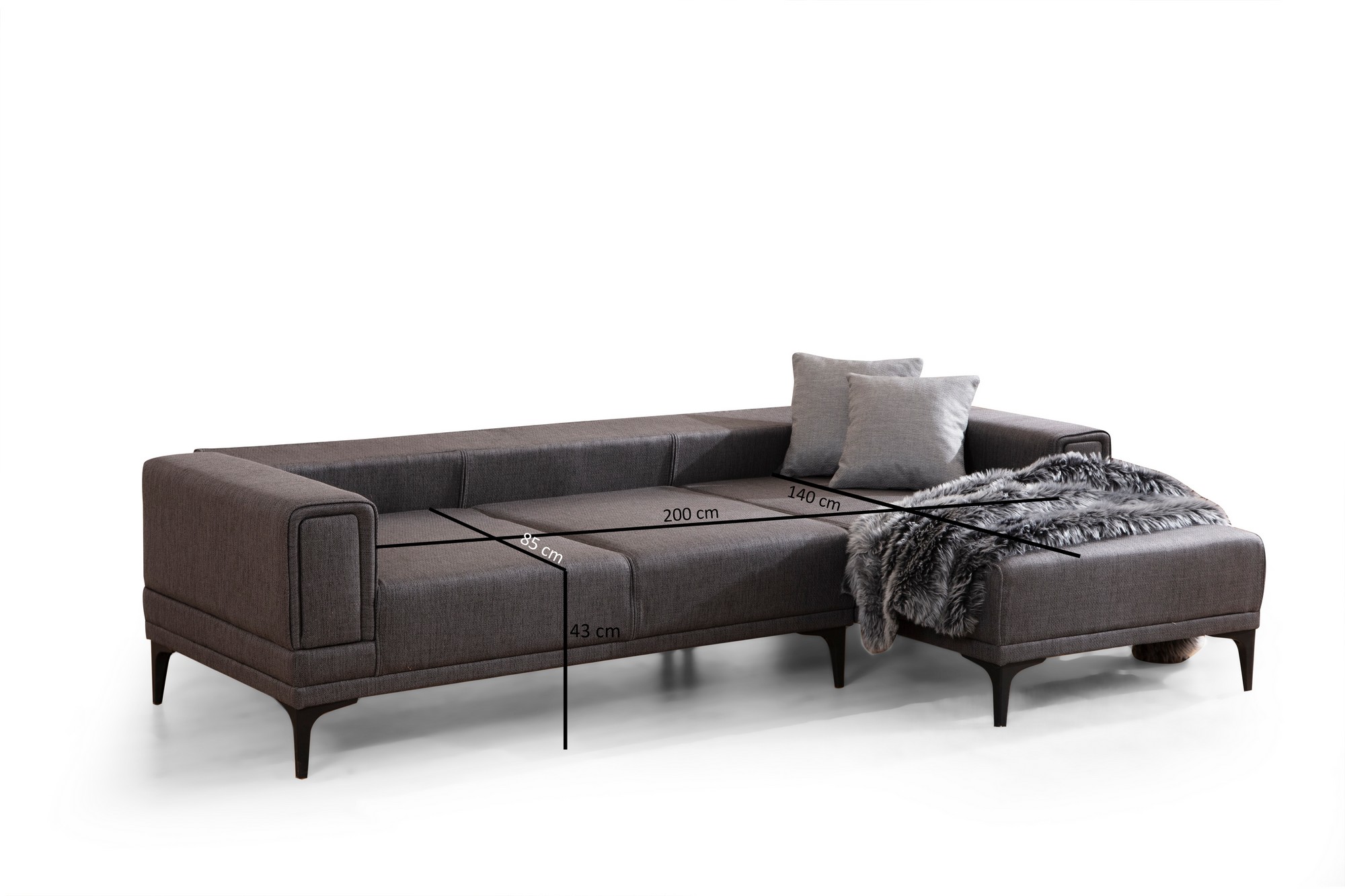 Horizon Corner Sofa Right Dark Grey