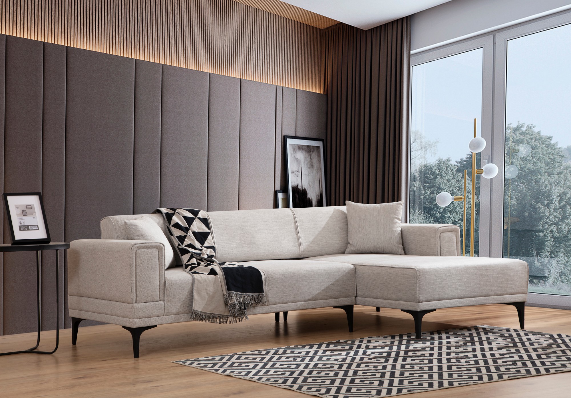 Horizon Ecksofa Rechts Ecru