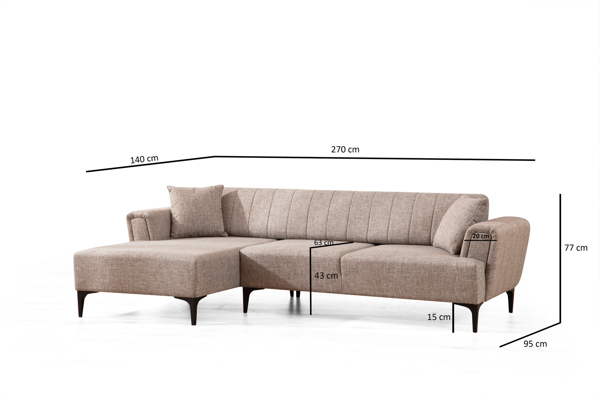 Hamlet Corner Sofa Left Light Brown