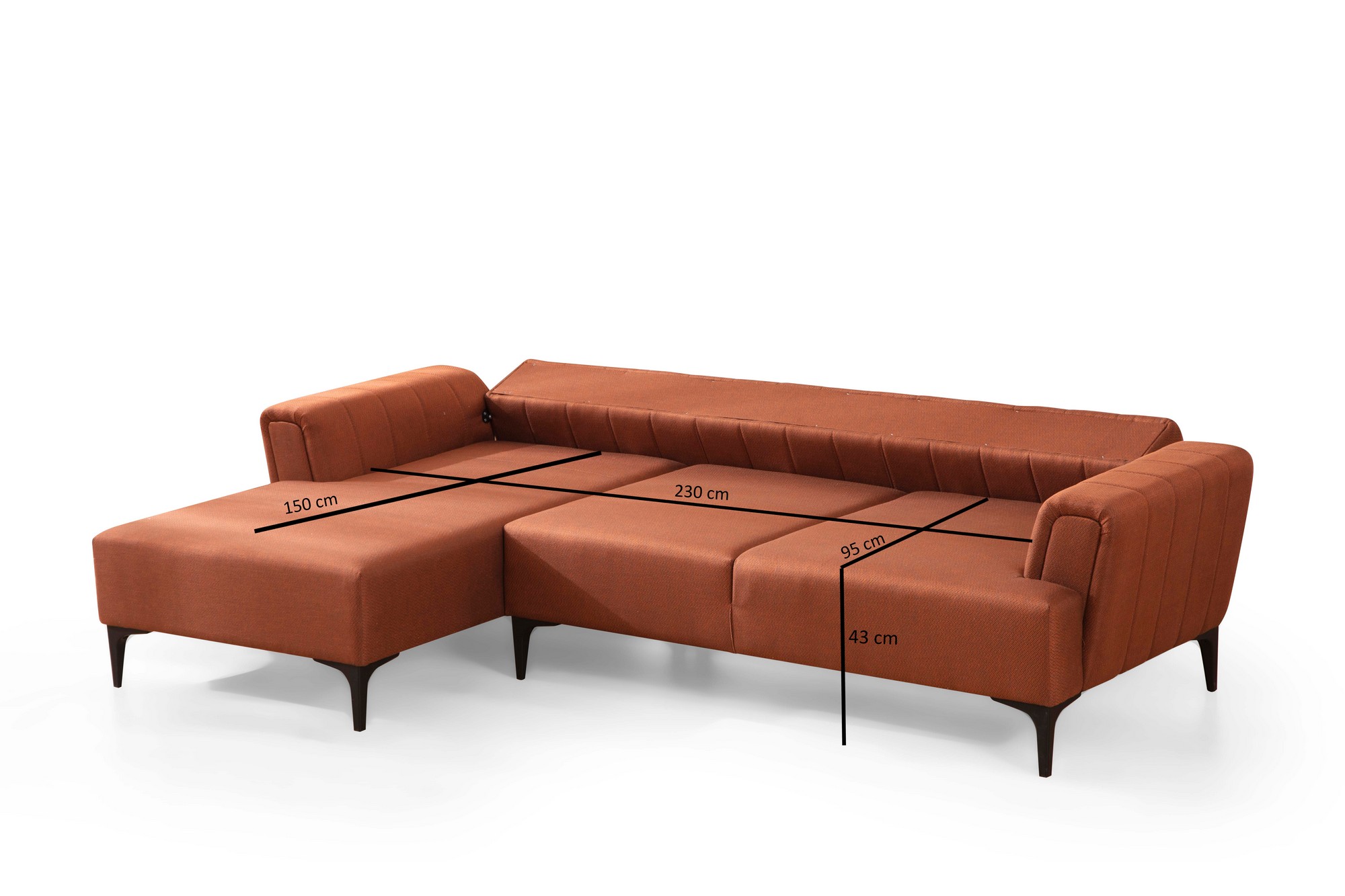 Hamlet corner sofa Left Red