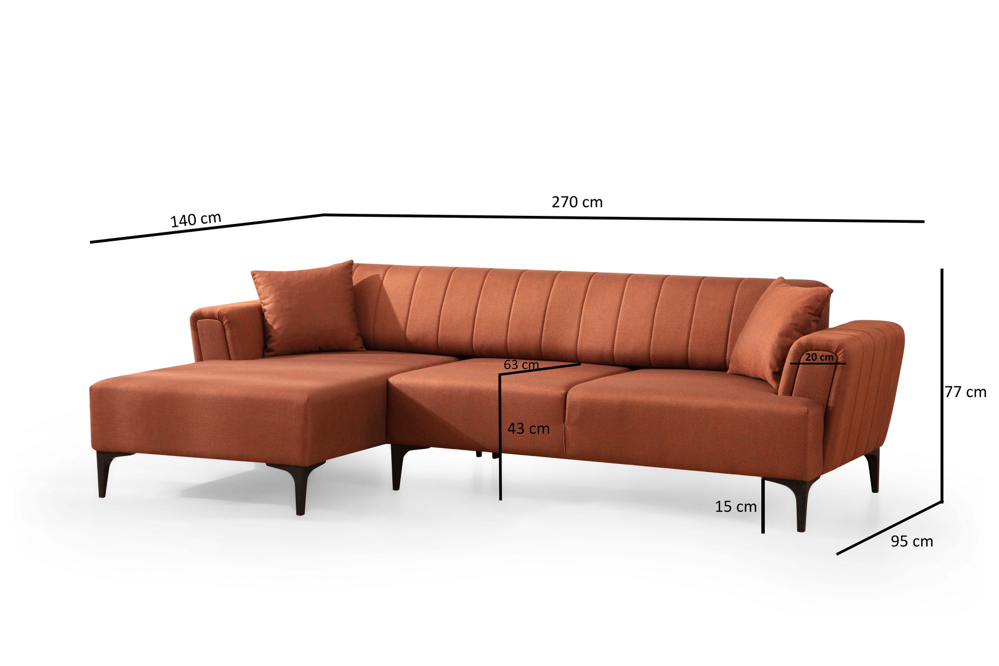 Hamlet corner sofa Left Red