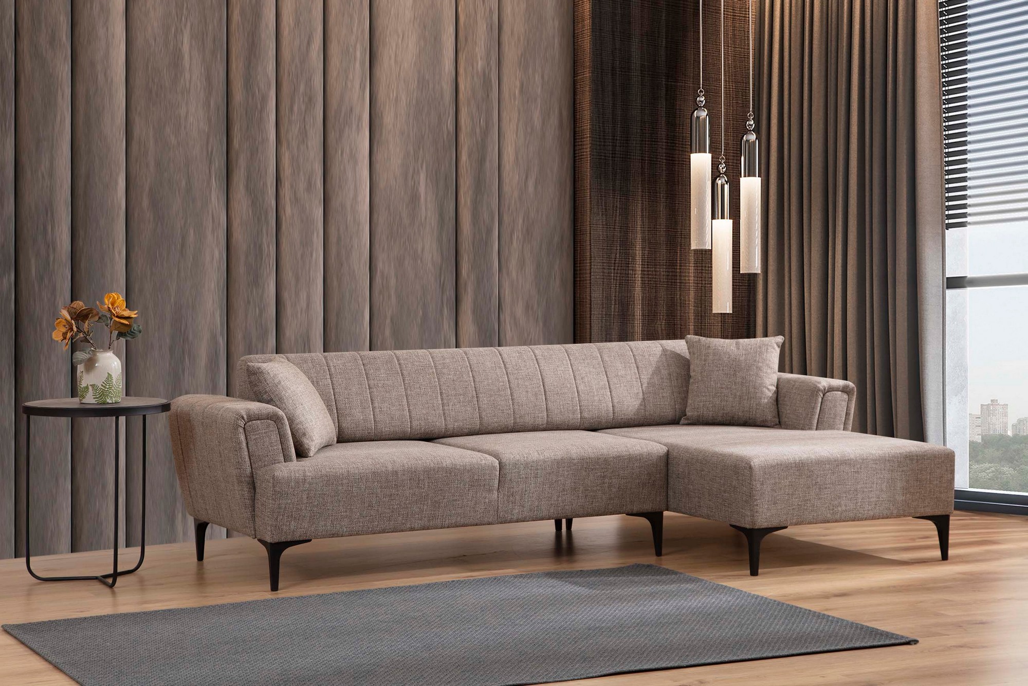 Hamlet corner sofa Right Light brown