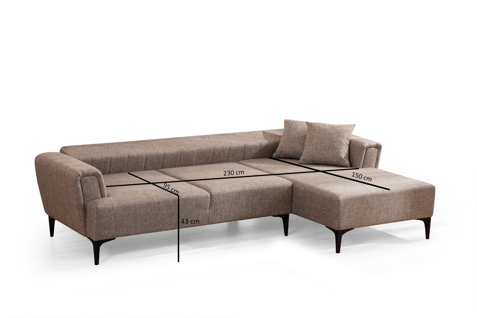 Hamlet Ecksofa Rechts Hellbraun