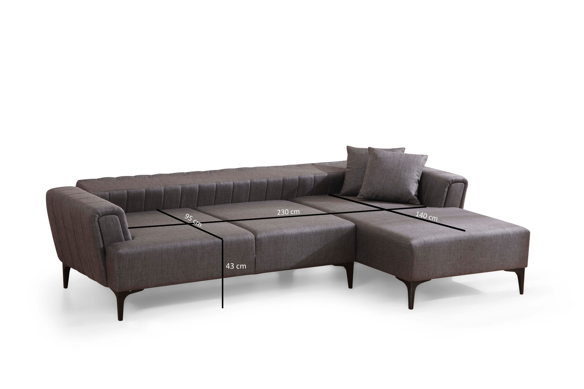 Hamlet corner sofa Right Dark gray