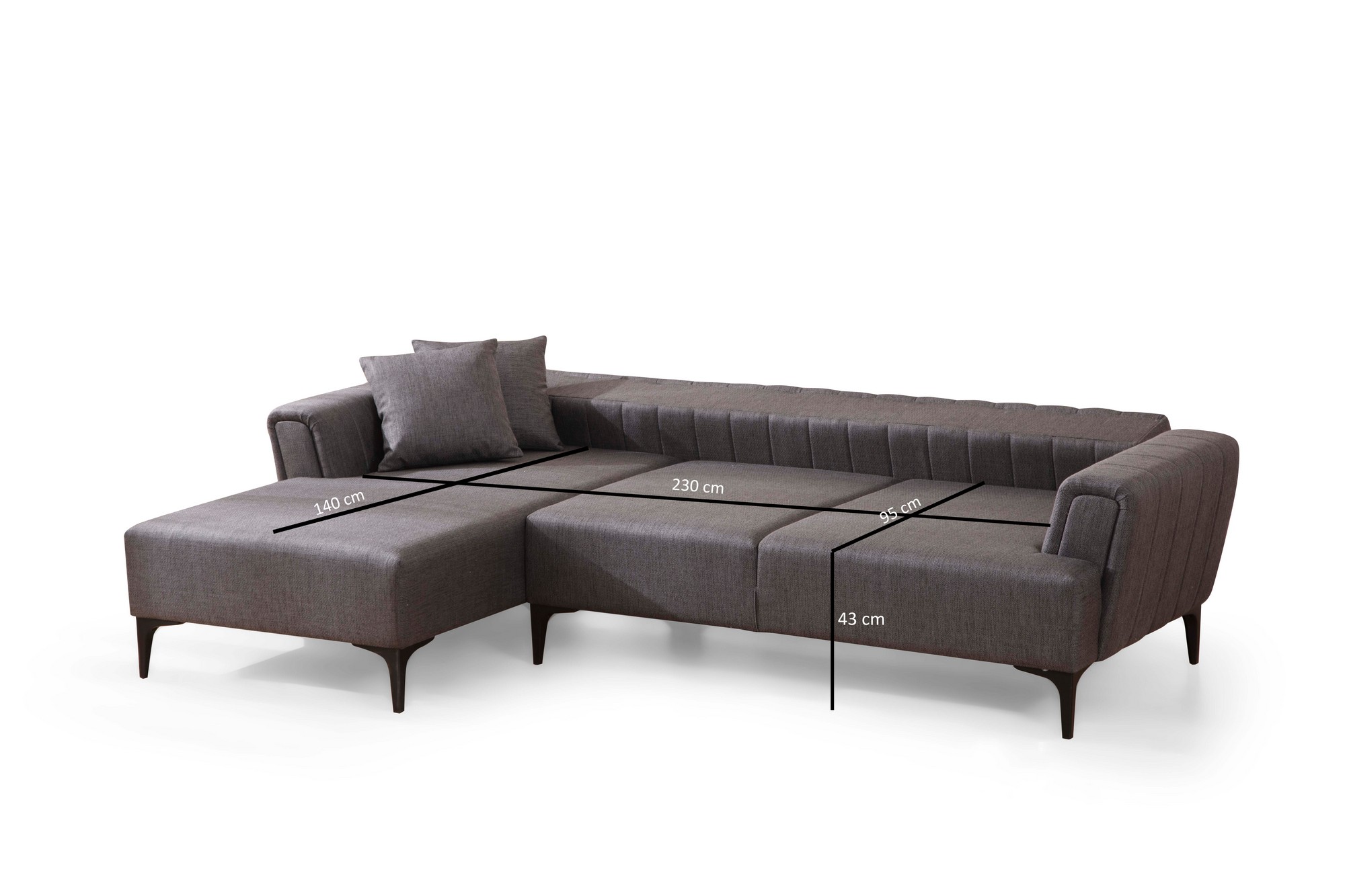 Hamlet Corner Sofa Left Dark Grey