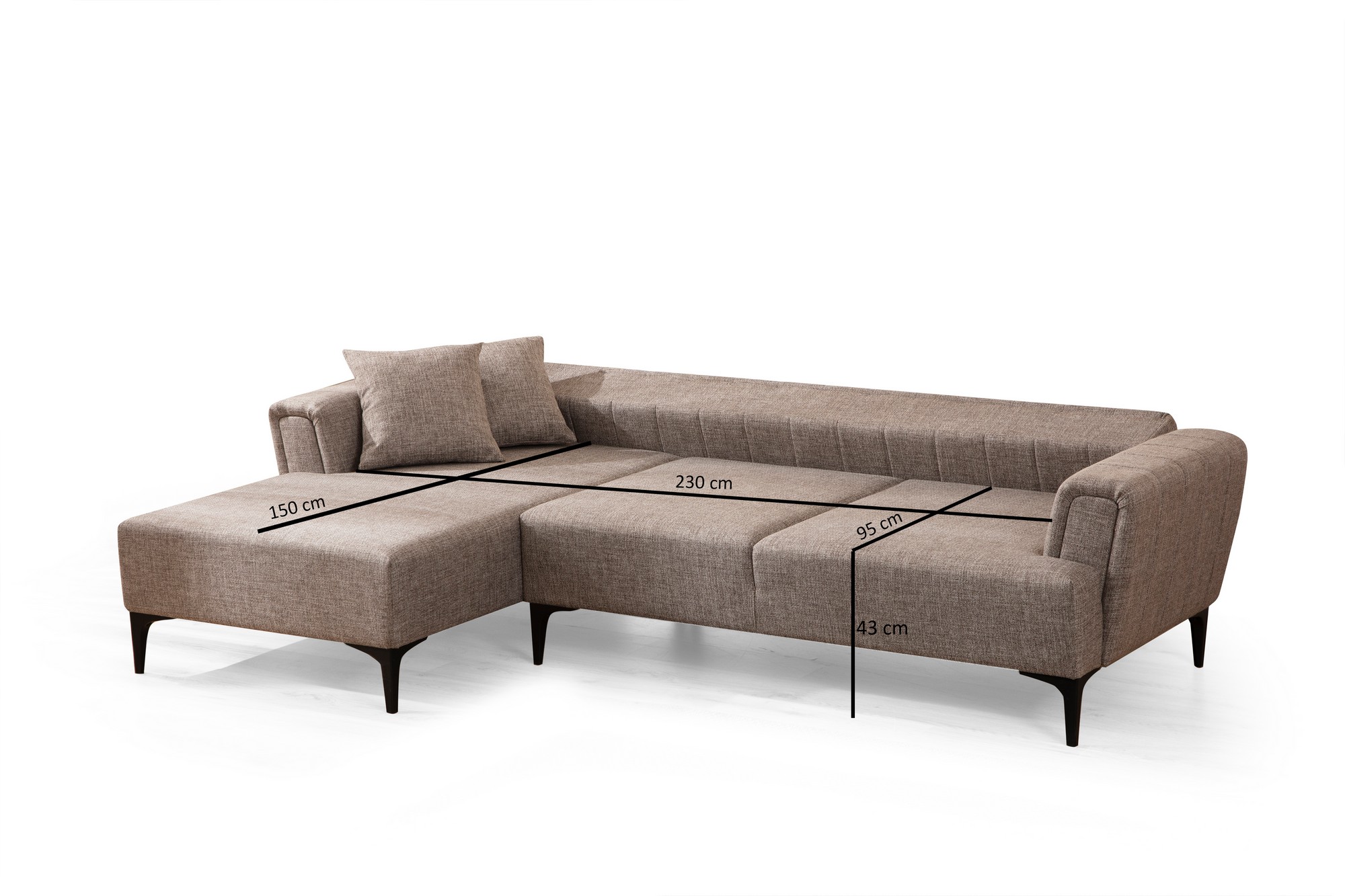 Hamlet Corner Sofa Left Light Brown