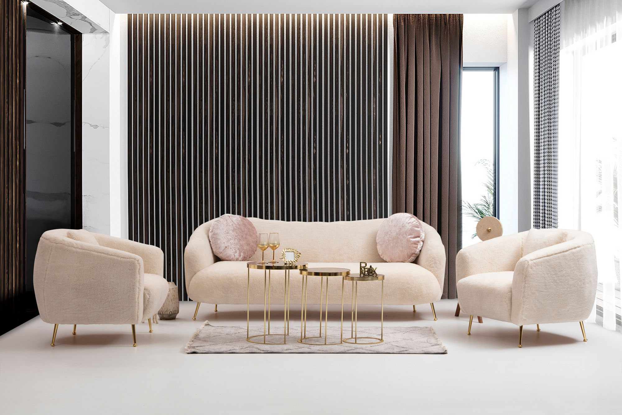 Oyster 3-Seater Sofa Beige