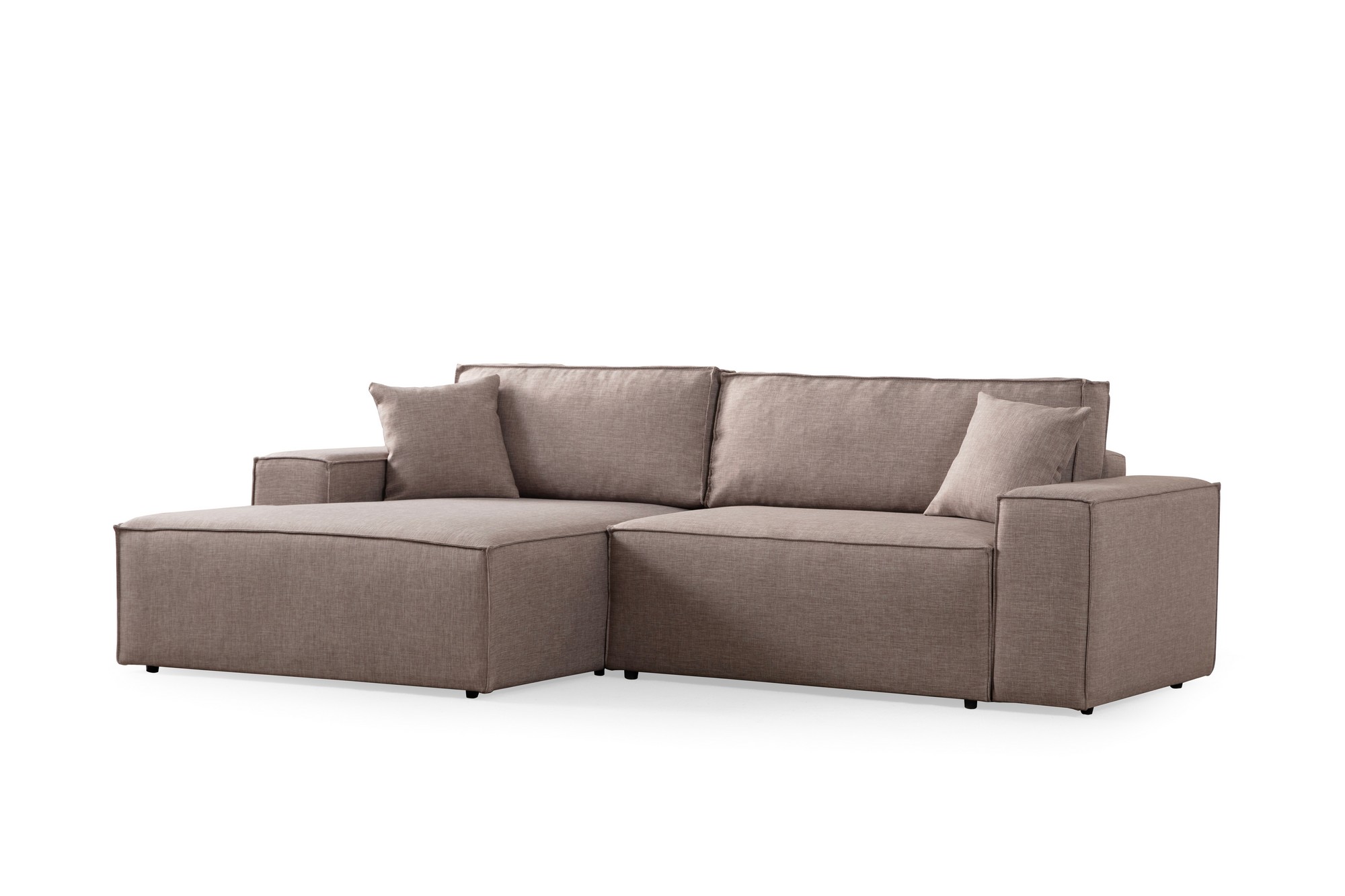 Pirlo corner sofa left brown