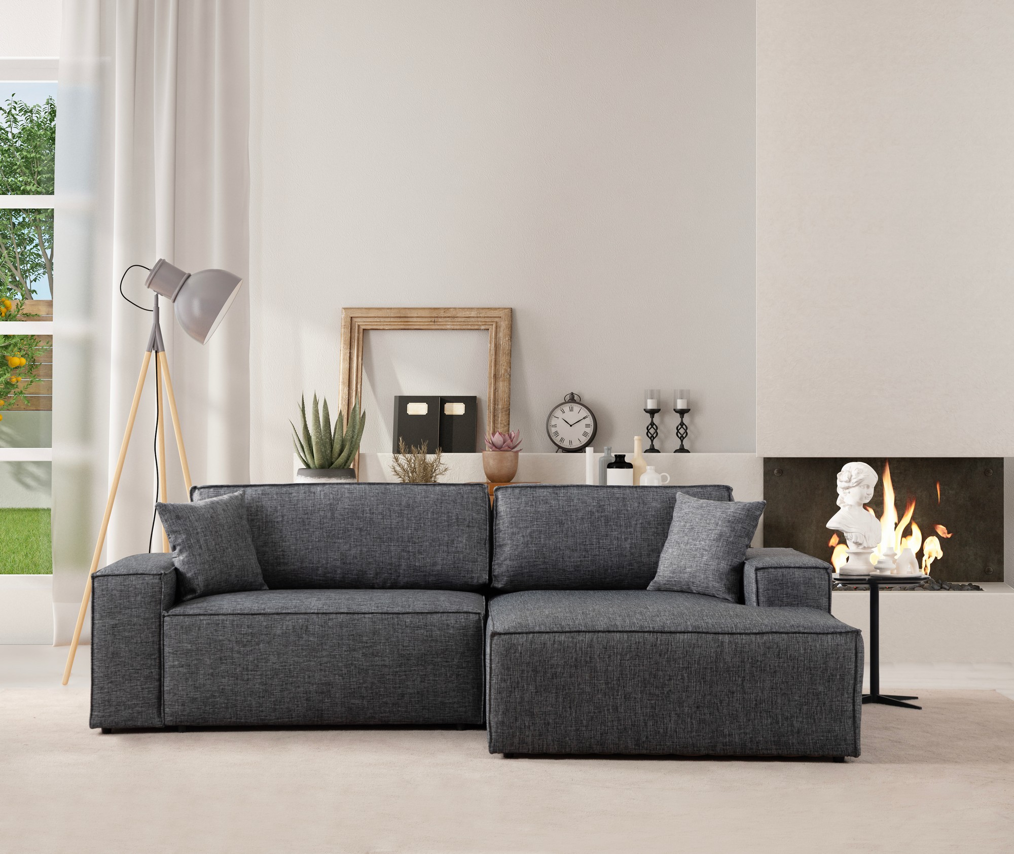 Pƒ±rlo Right Corner Sofa Dark Grey