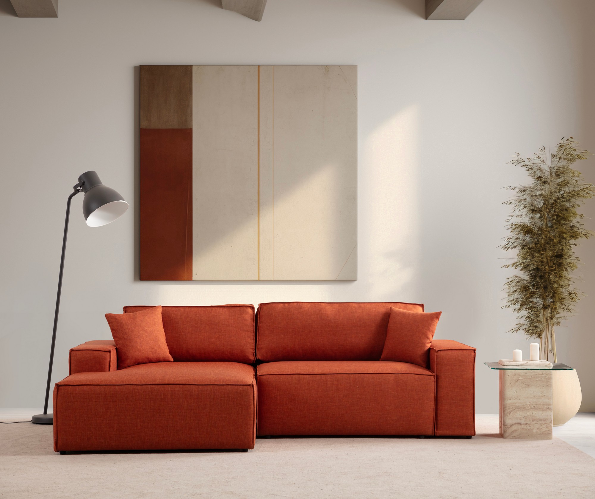 Pirlo Corner Sofa Left Orange