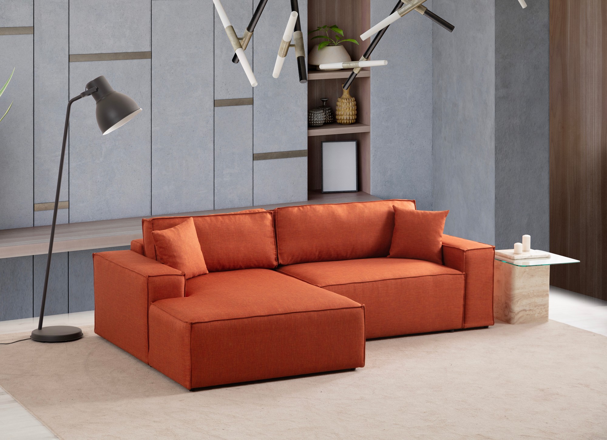 Pirlo Ecksofa Links Orange
