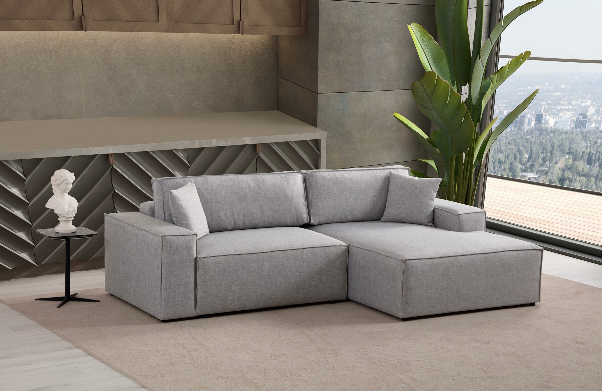 Pƒ±rlo Right Corner Sofa Light Grey