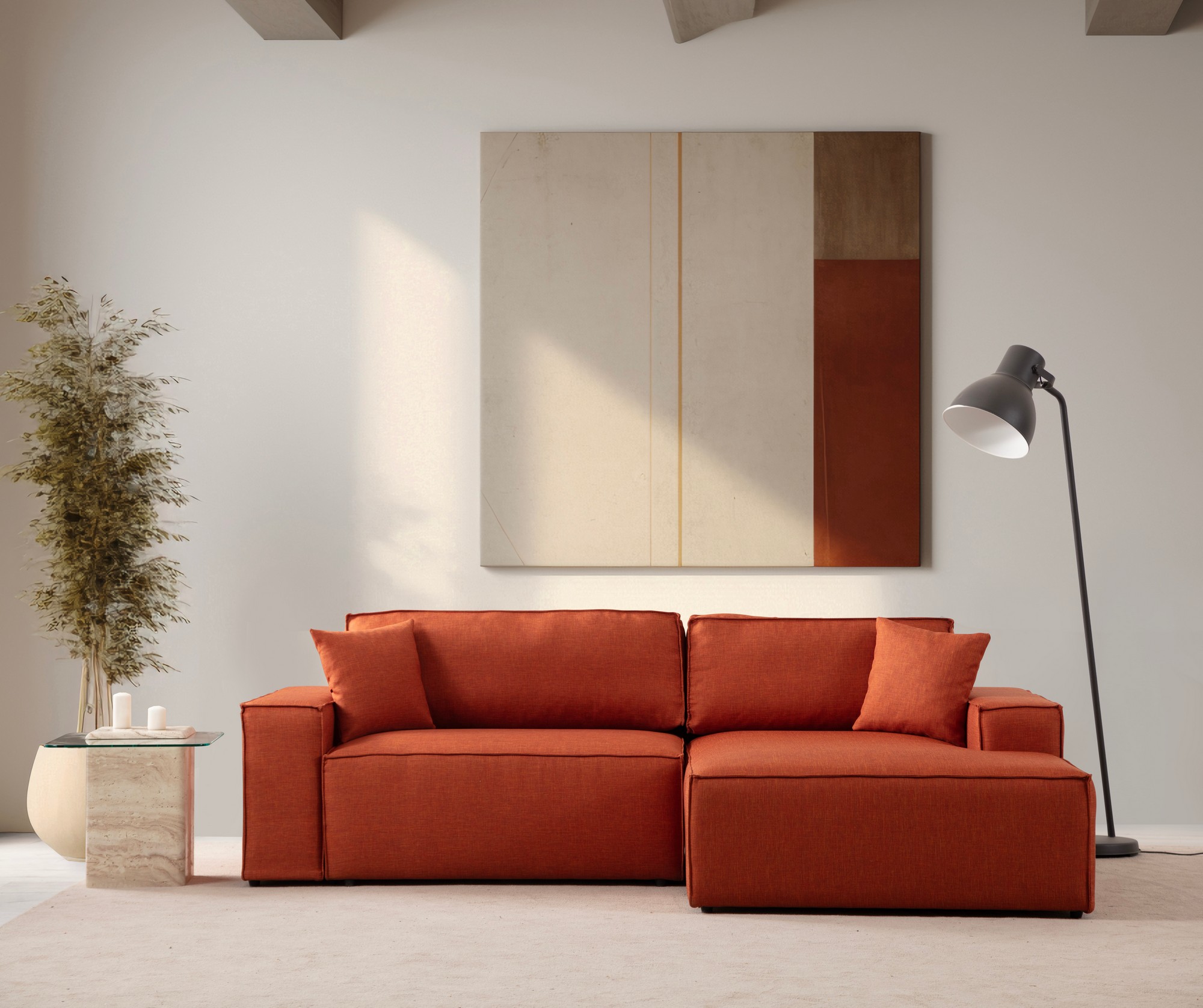Pƒ±rlo Rechts Corner Sofa Orange