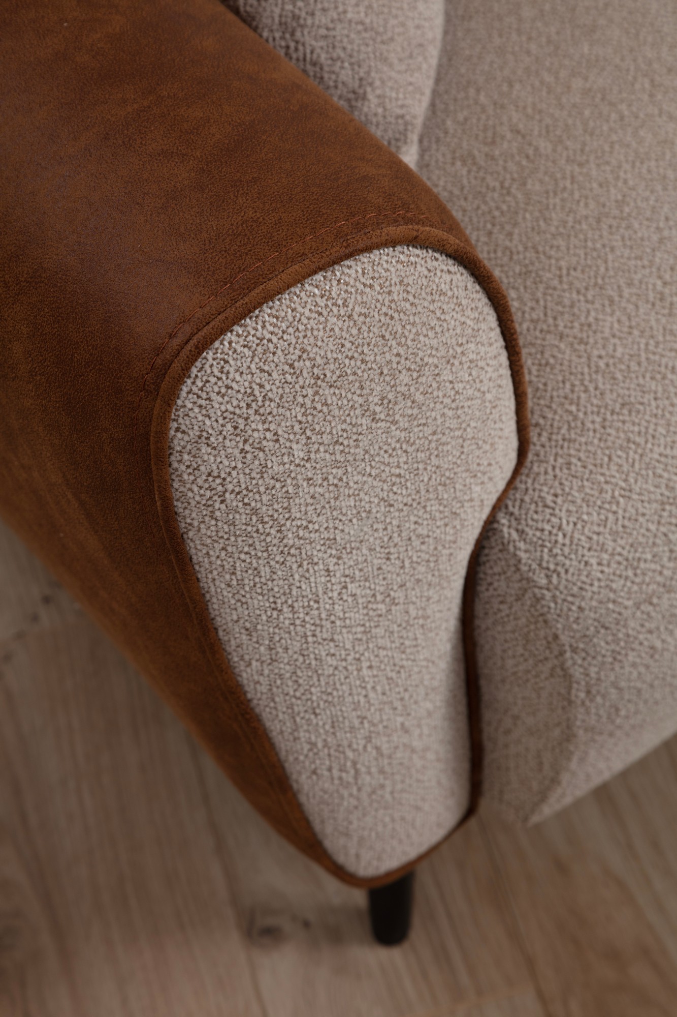 Aren Rechts Ecksofa Beige Zimt