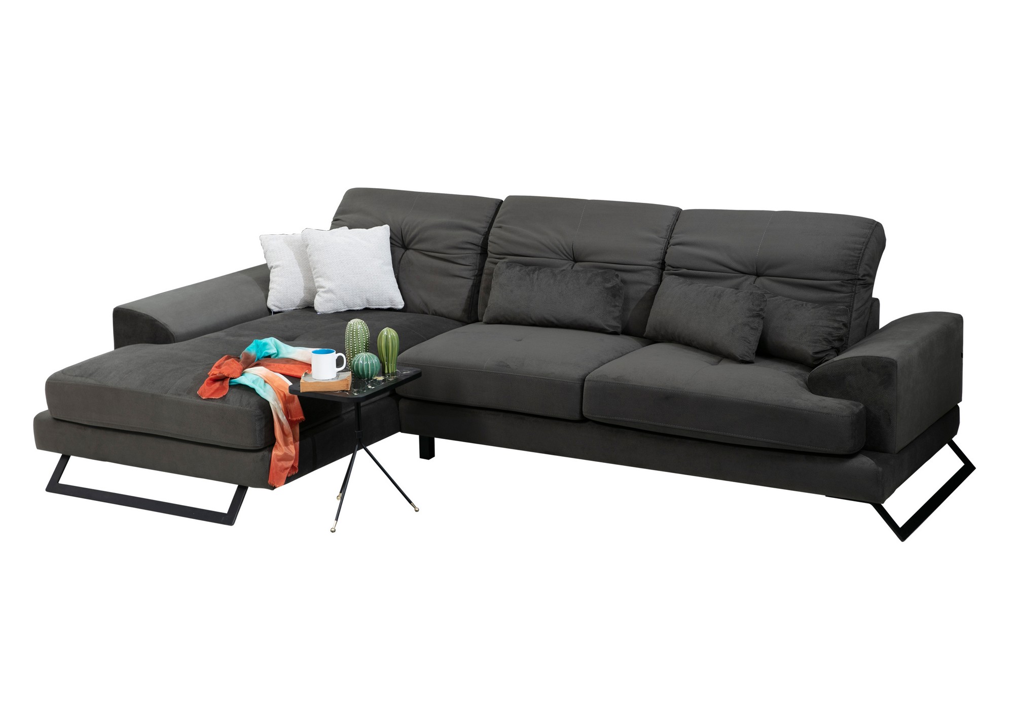 Frido Links Ecksofa Anthrazit
