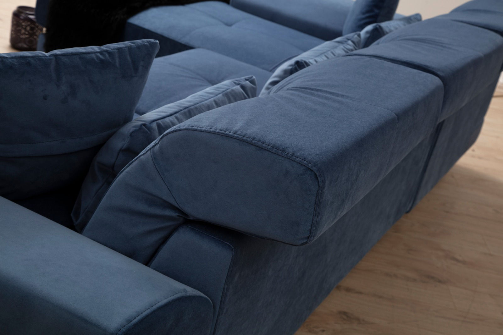 Frido Links Ecksofa Navyblau