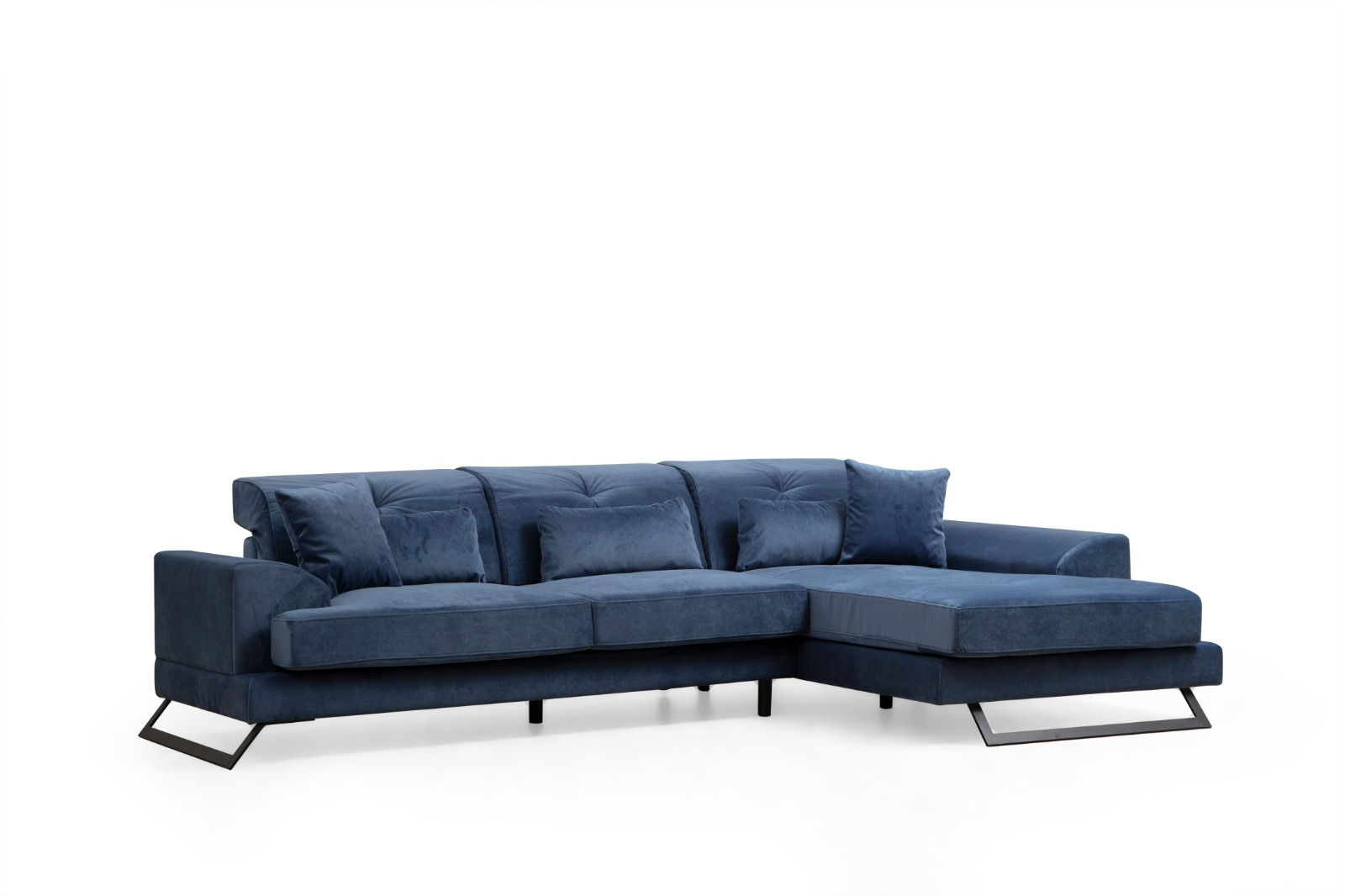 Frido Rechts Ecksofa Navyblau
